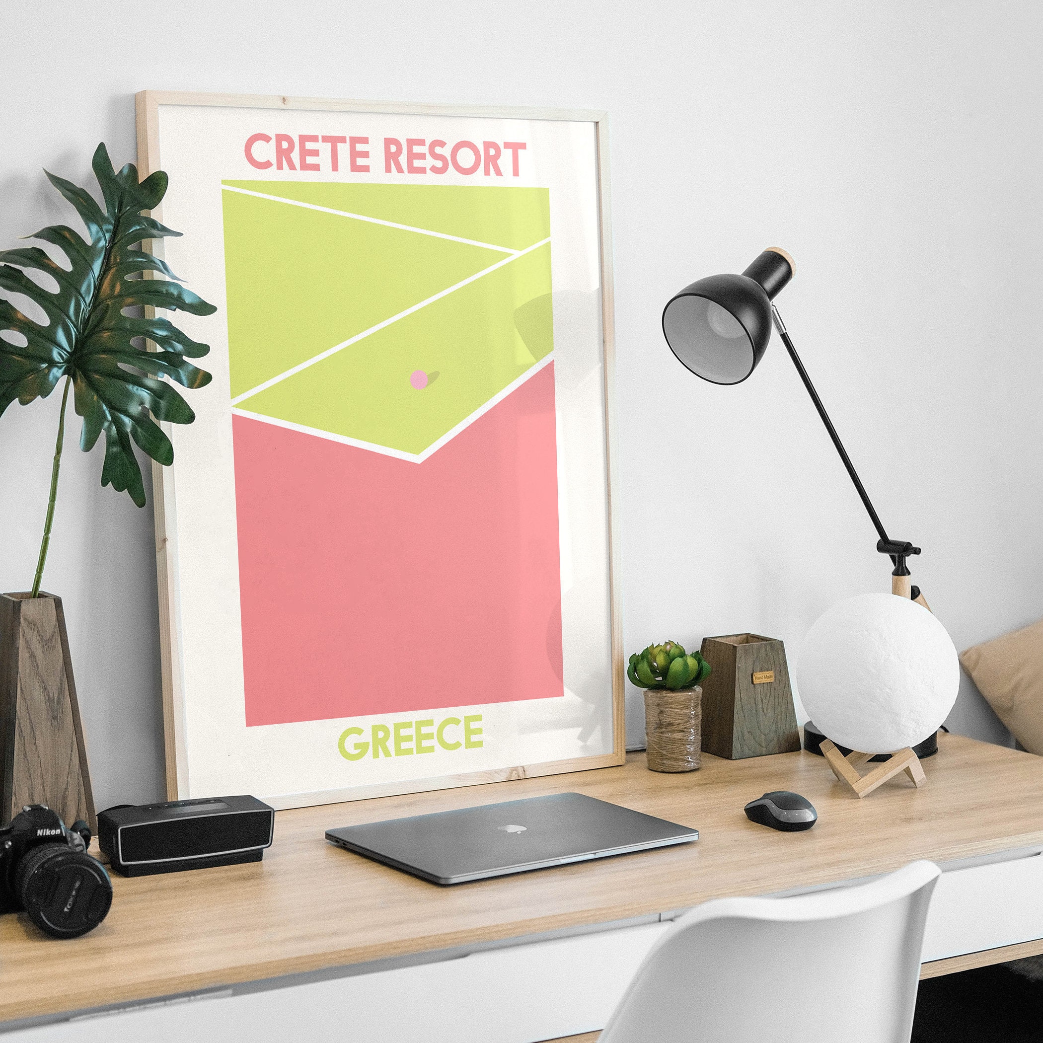 Pink Tennis Court Print - Image 4