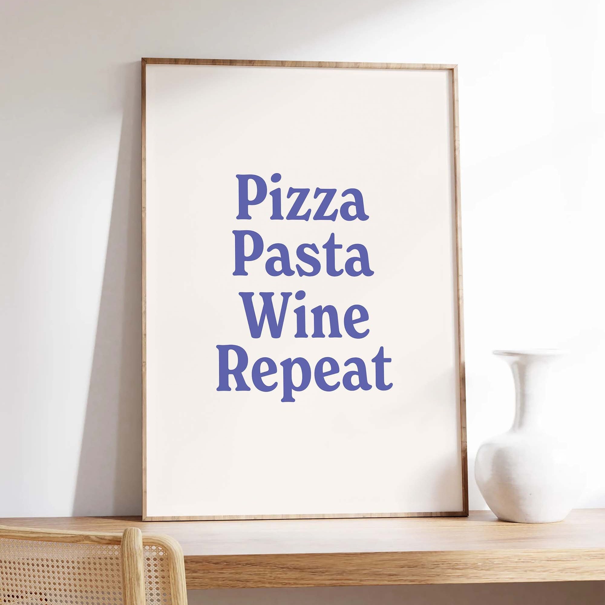 Pizza Pasta Wine Repeat Print - Image 2