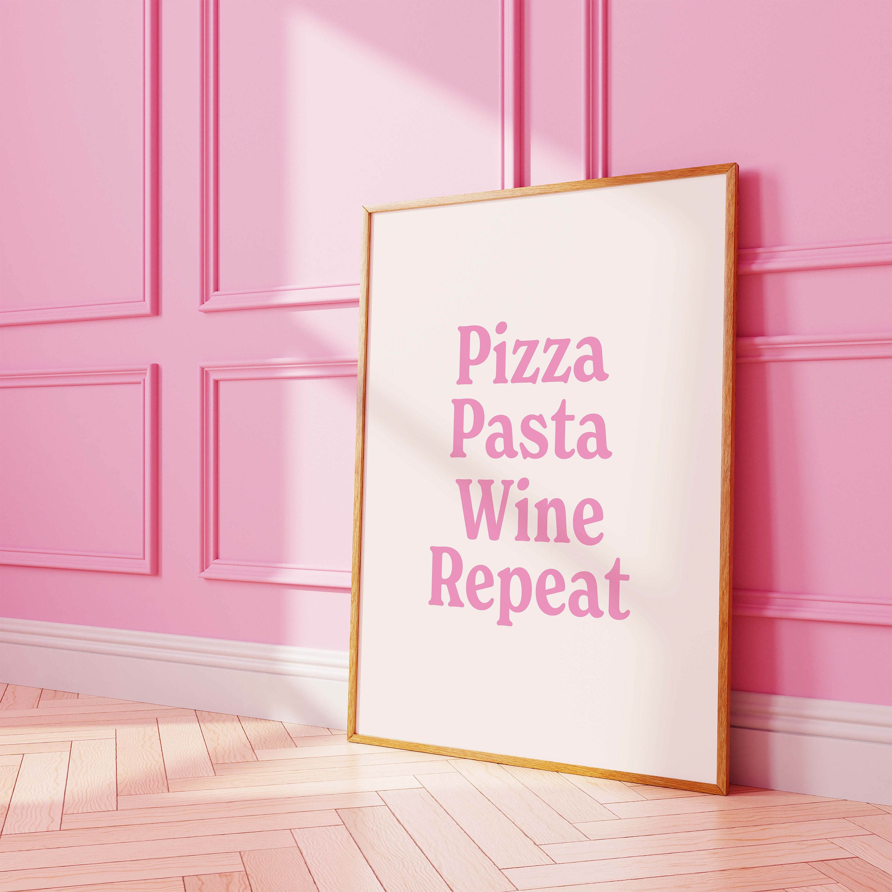 Pizza Pasta Wine Repeat Print - Image 4