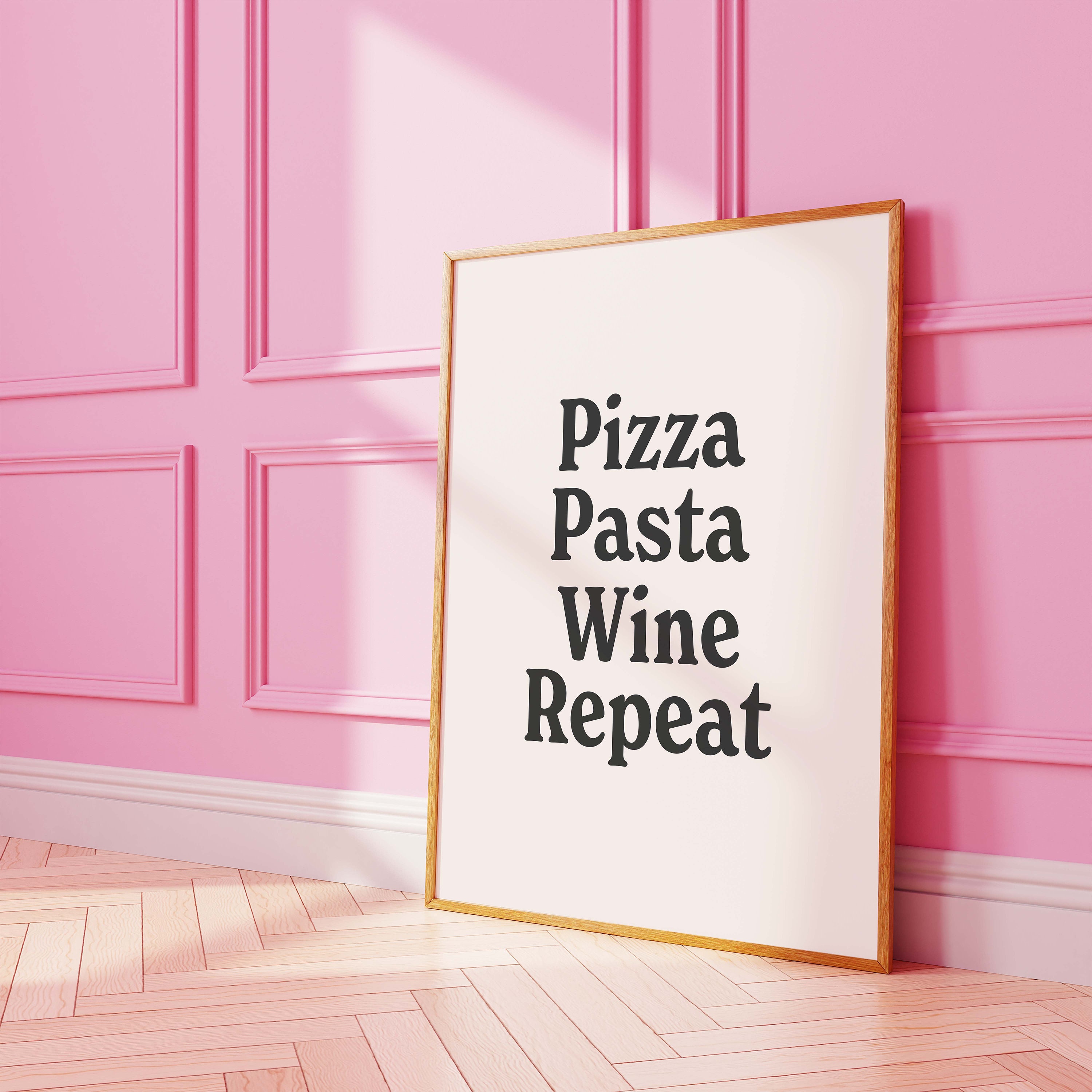 Pizza Pasta Wine Repeat Print - Image 3