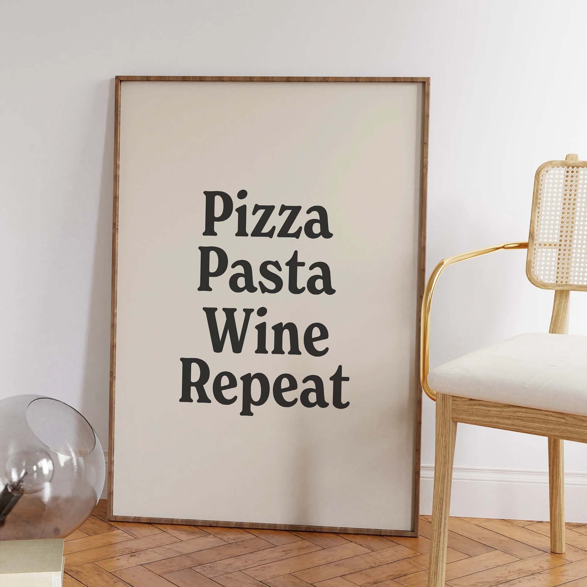 Pizza Pasta Wine Repeat Print - Image 4