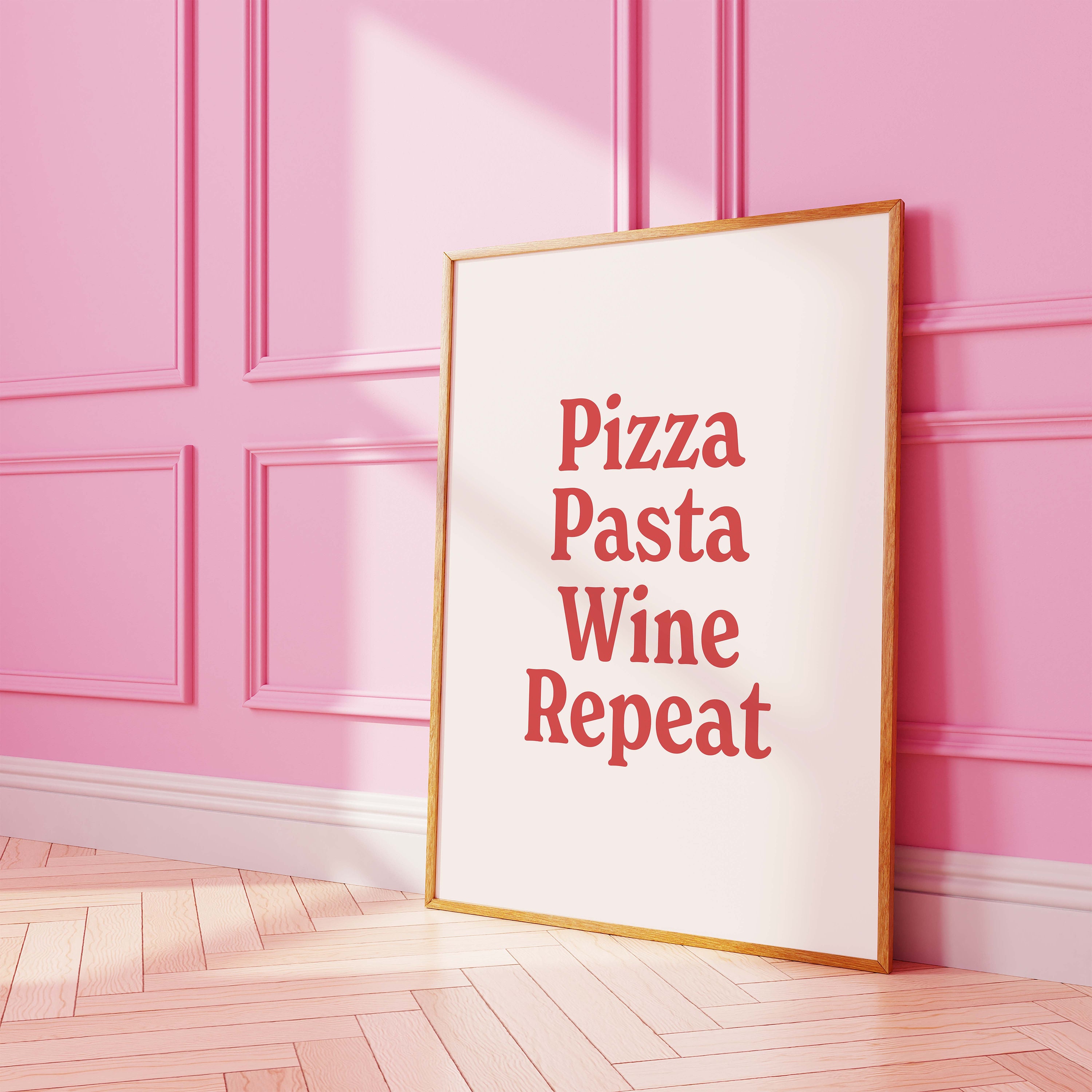 Pizza Pasta Wine Repeat Print - Image 3