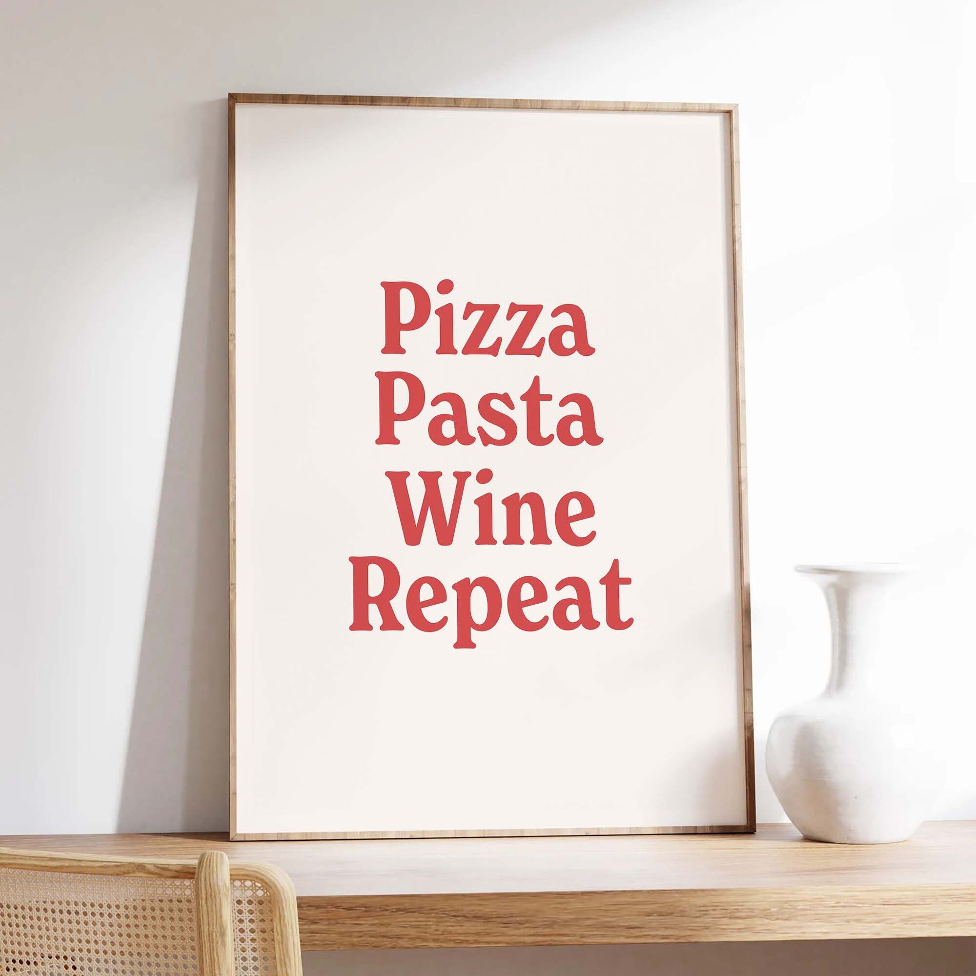 Pizza Pasta Wine Repeat Print - Image 4
