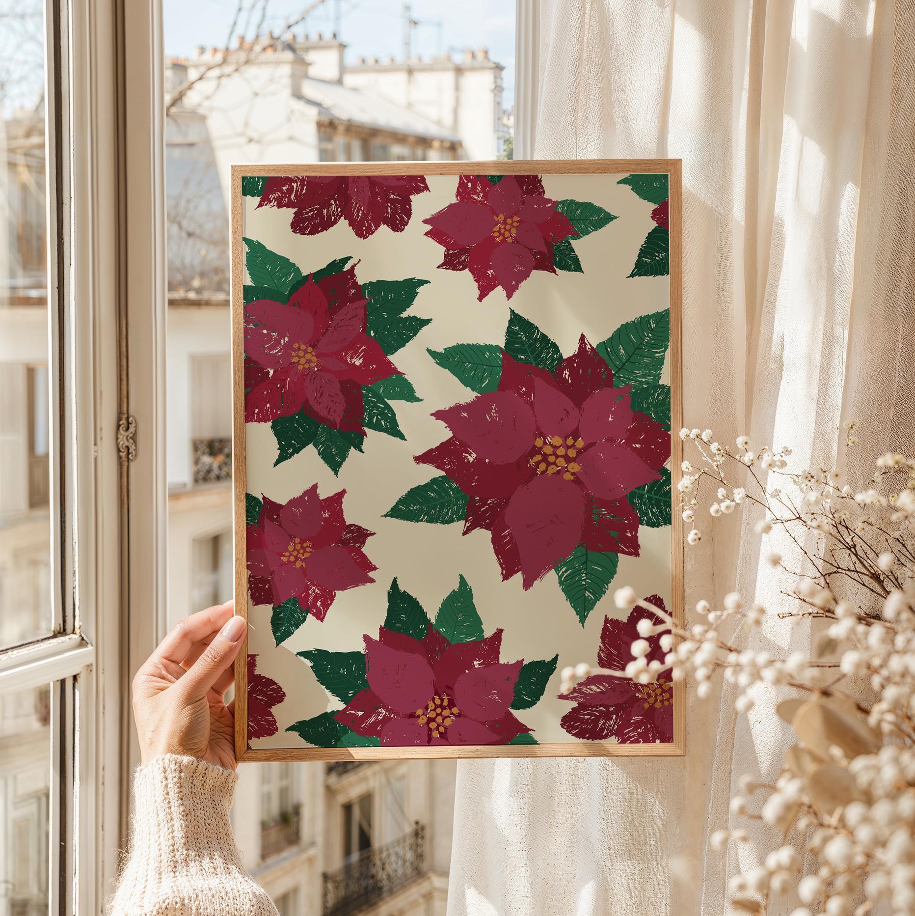 Poinsettia Christmas Print - Image 2