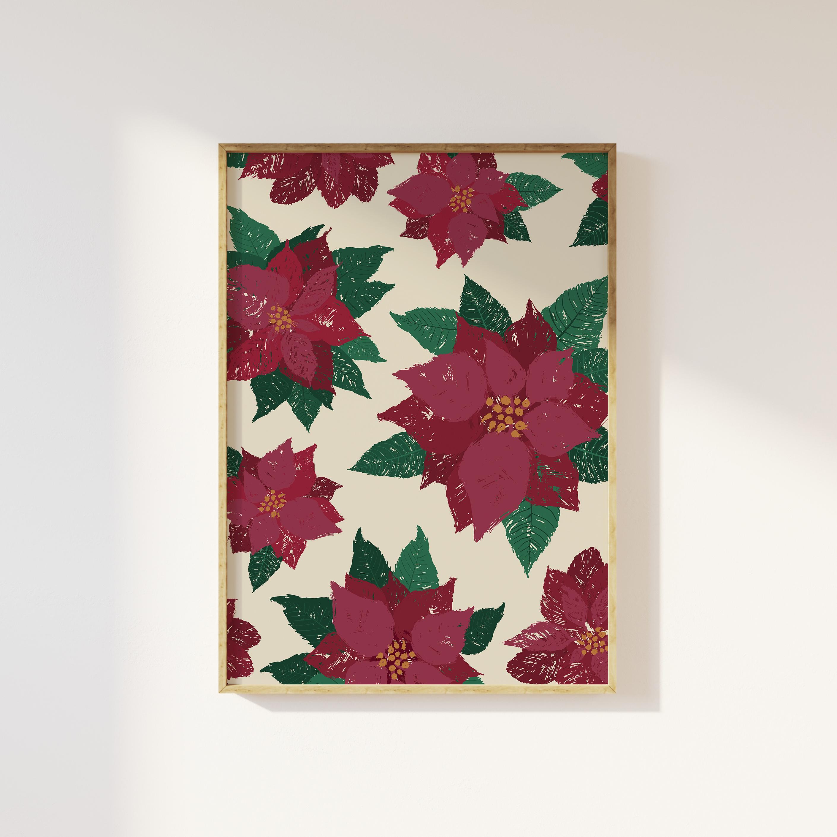 Poinsettia Christmas Print - Image 3