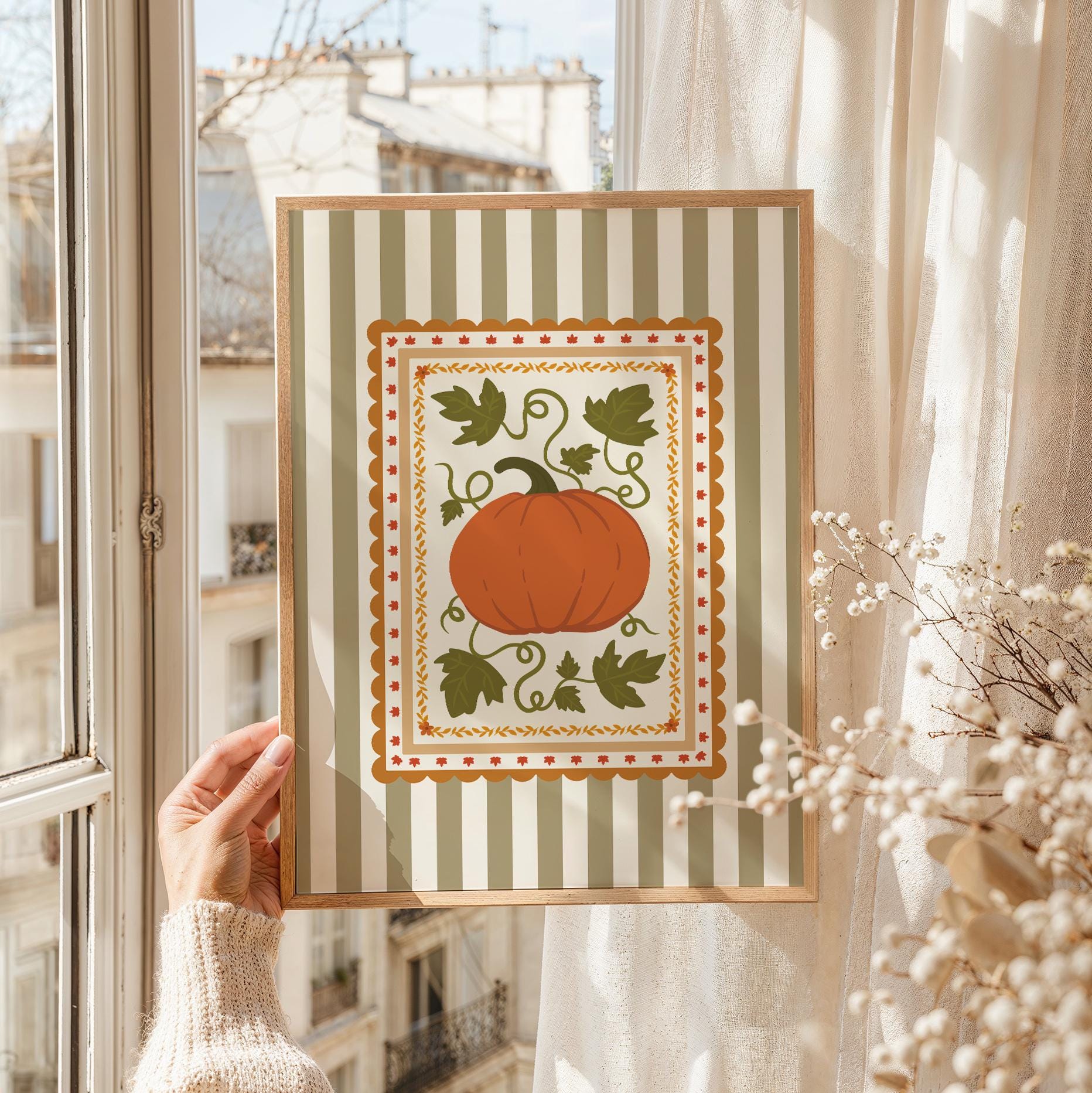 Pumpkin Folk Frame Print - Image 2