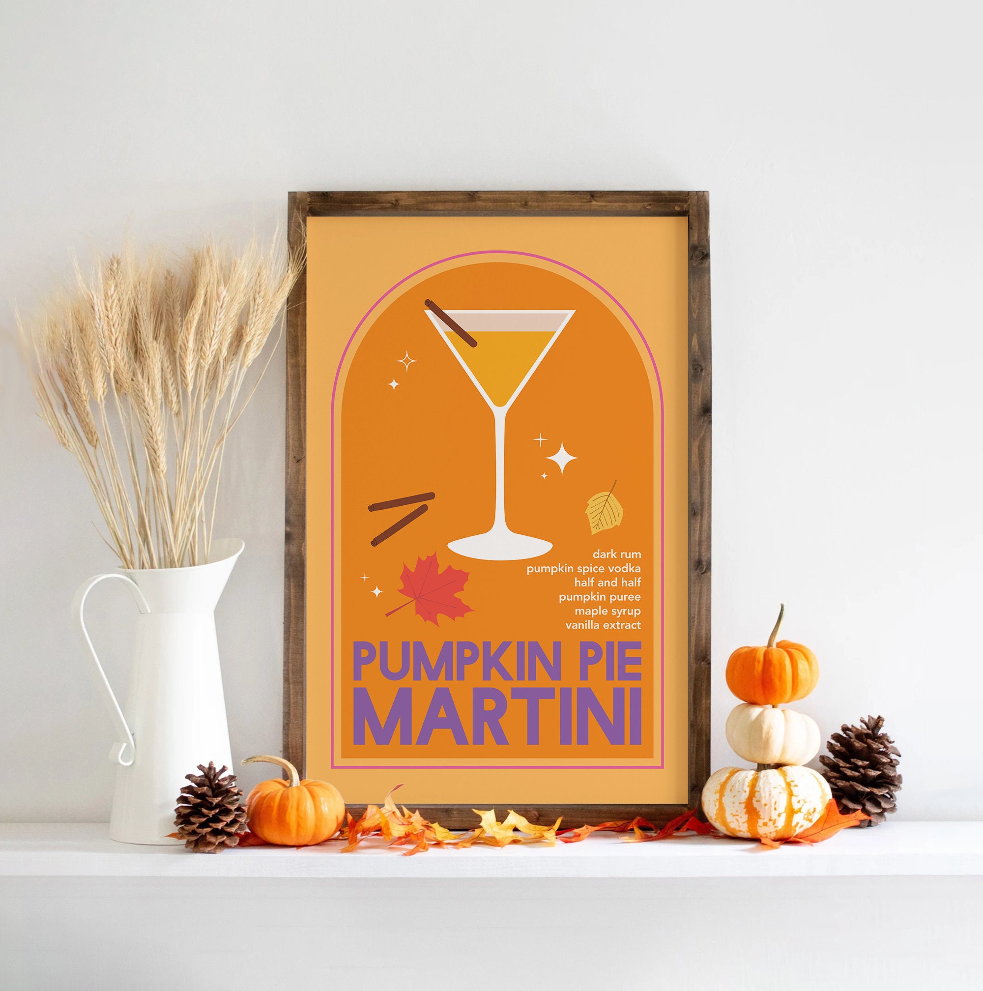 Pumpkin Pie Martini Cocktail Print - Image 2