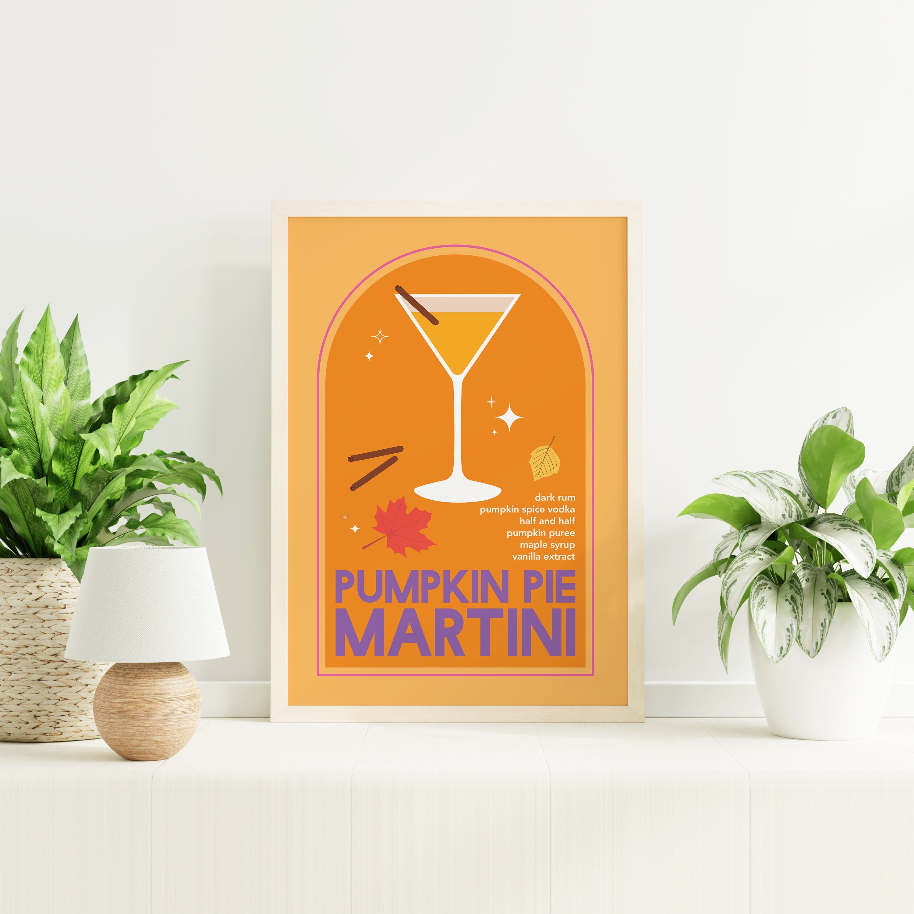 Pumpkin Pie Martini Cocktail Print - Image 3