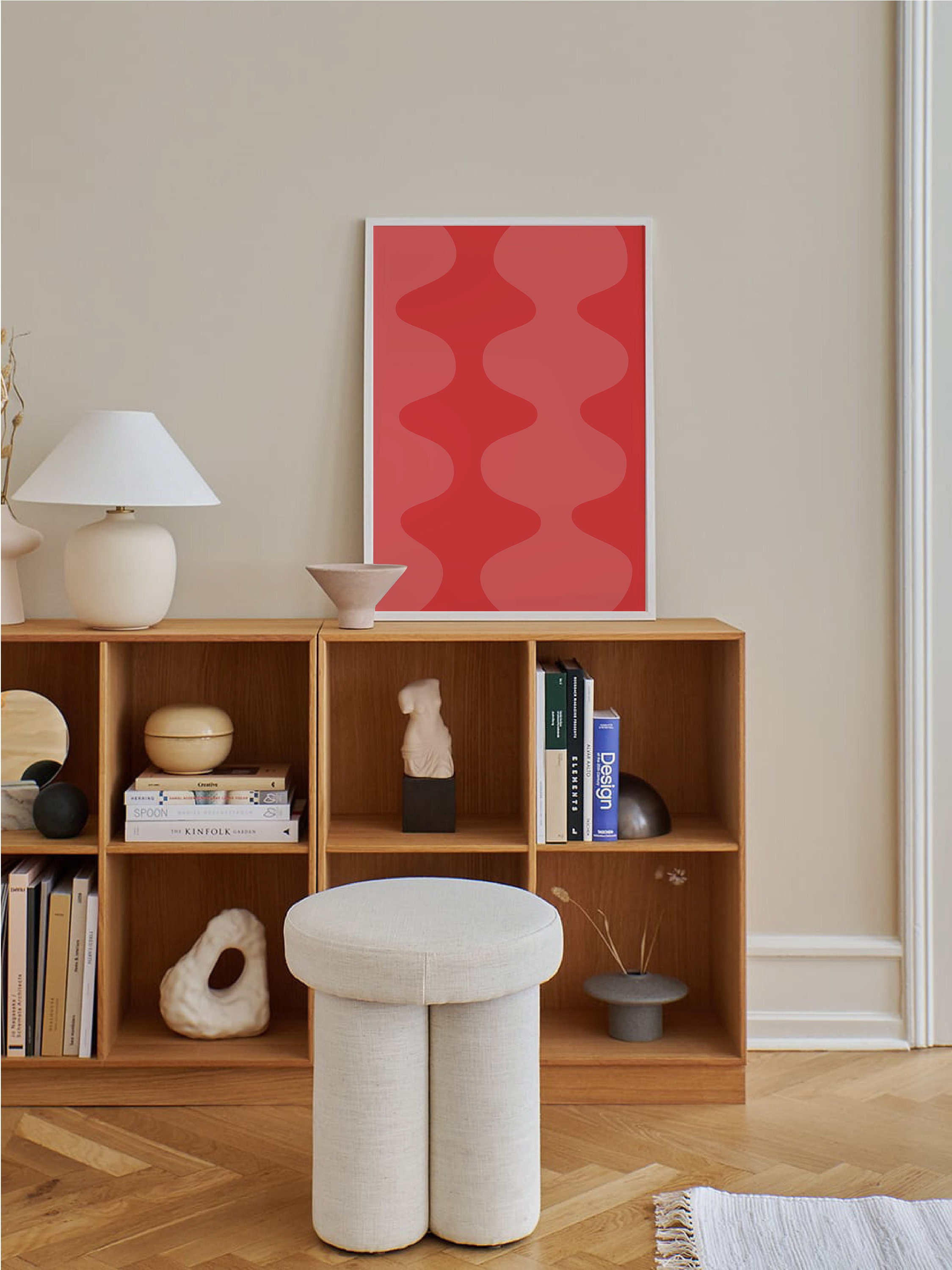 Red Abstract Print - Image 5