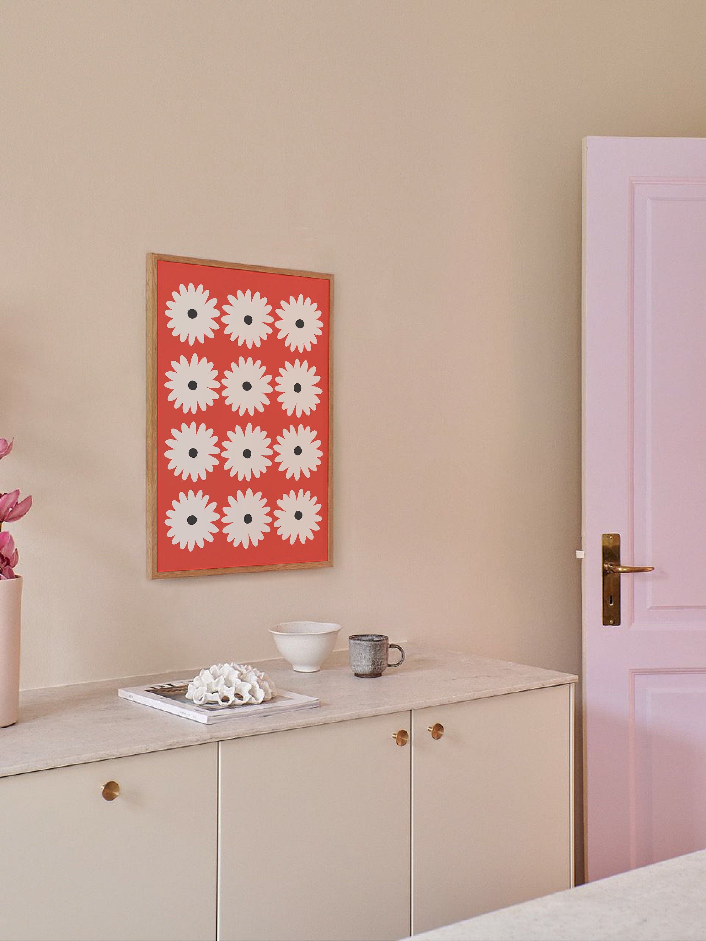 Red Daisy Print - Image 2