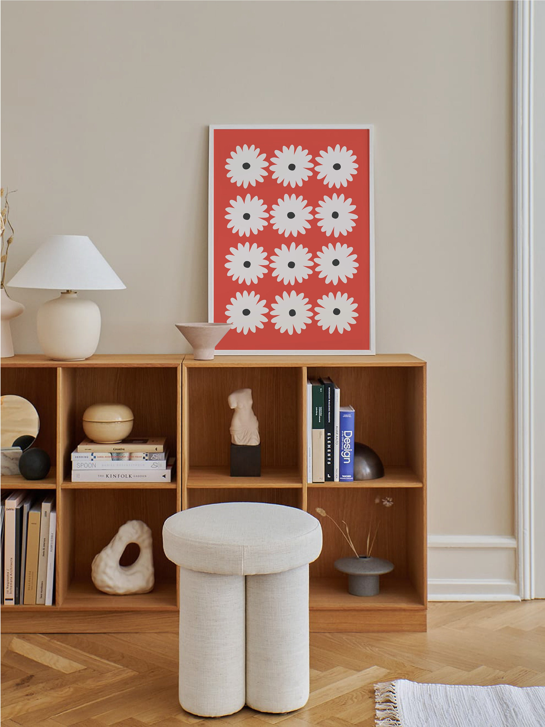 Red Daisy Print - Image 3