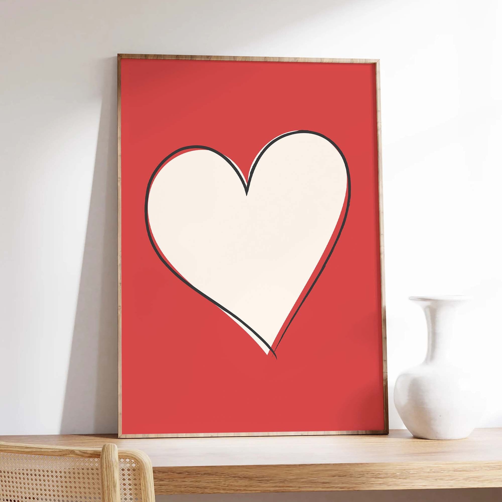 Red Heart Print