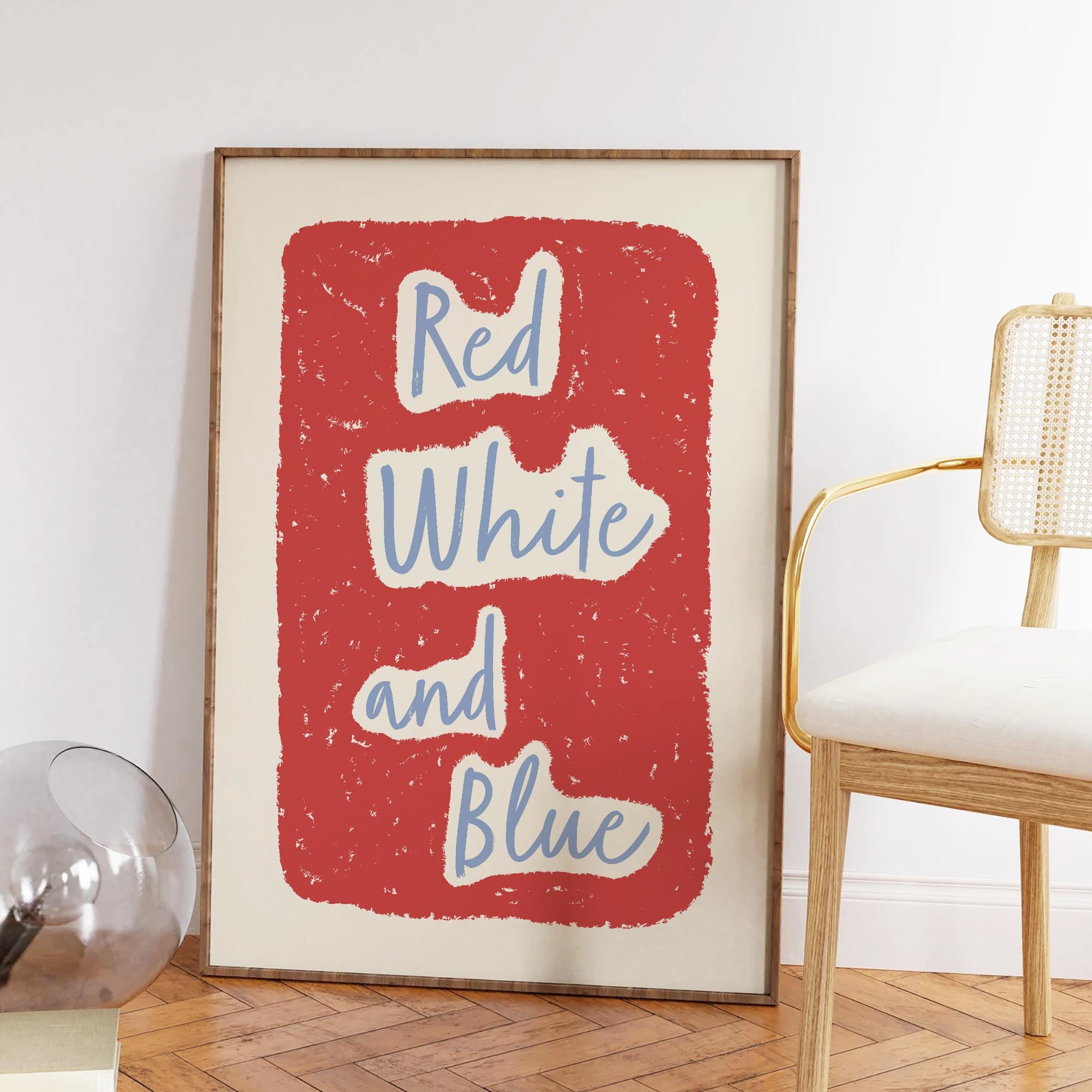 Red White and Blue Print - Image 5