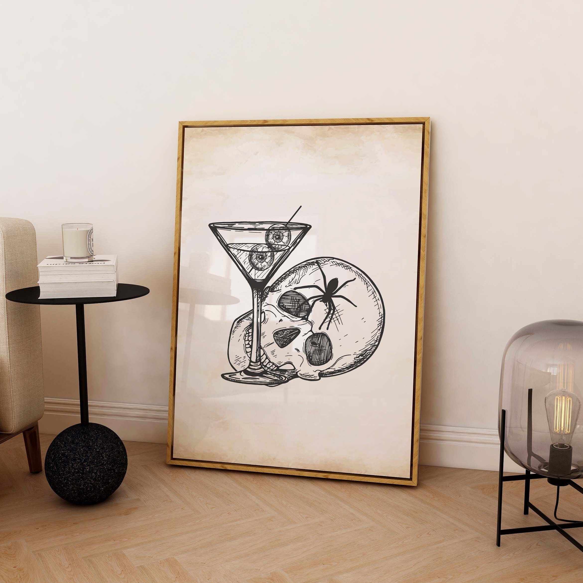 Skull Martini Print