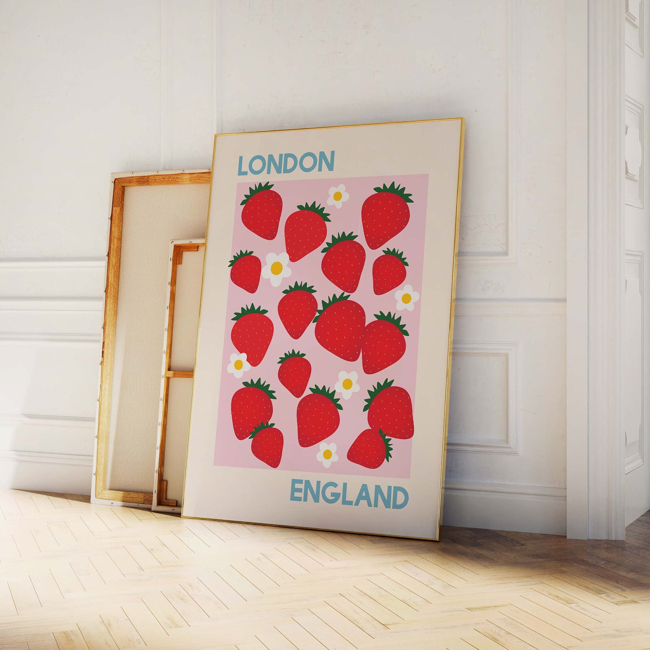 Strawberry London England Print - Image 3