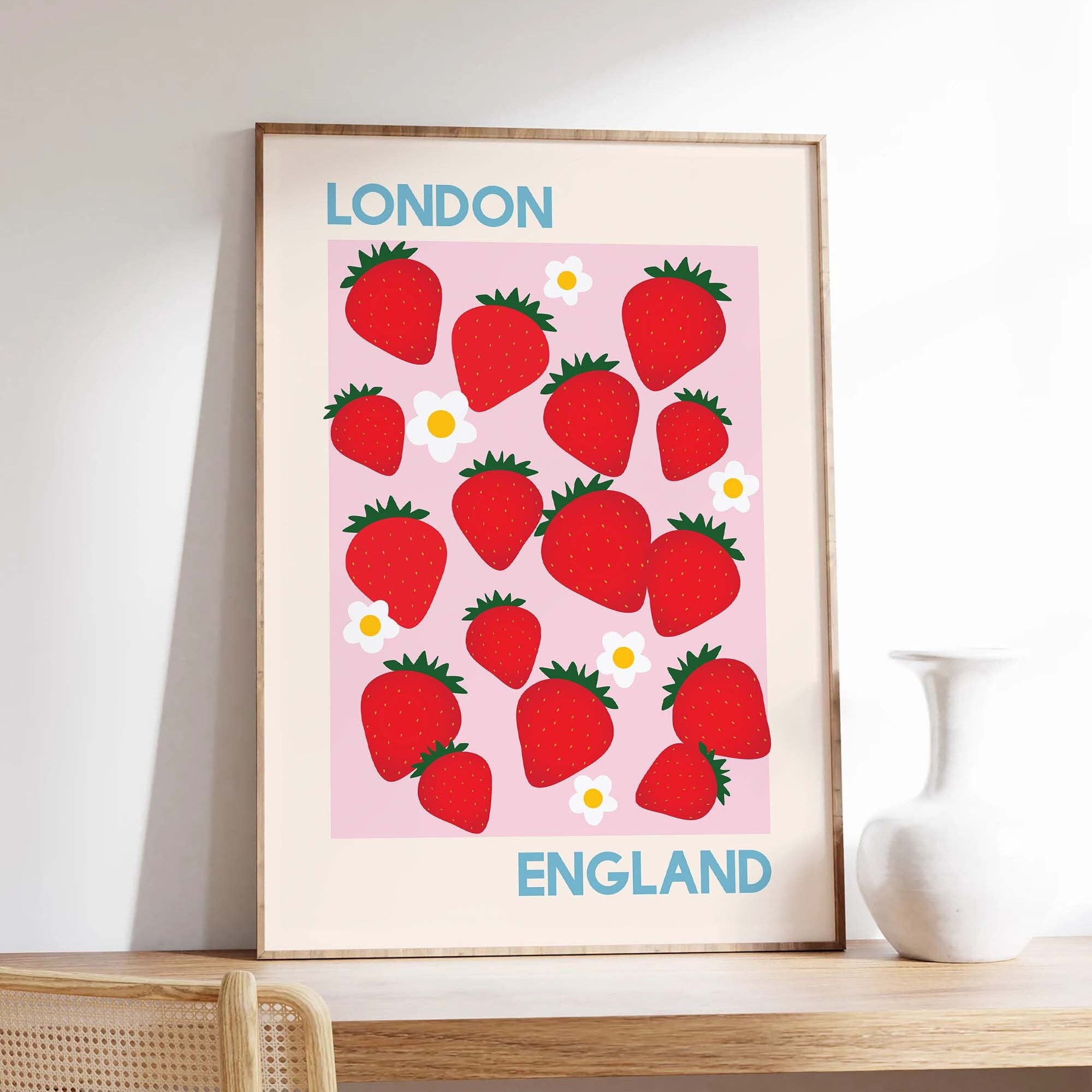 Strawberry London England Print - Image 4
