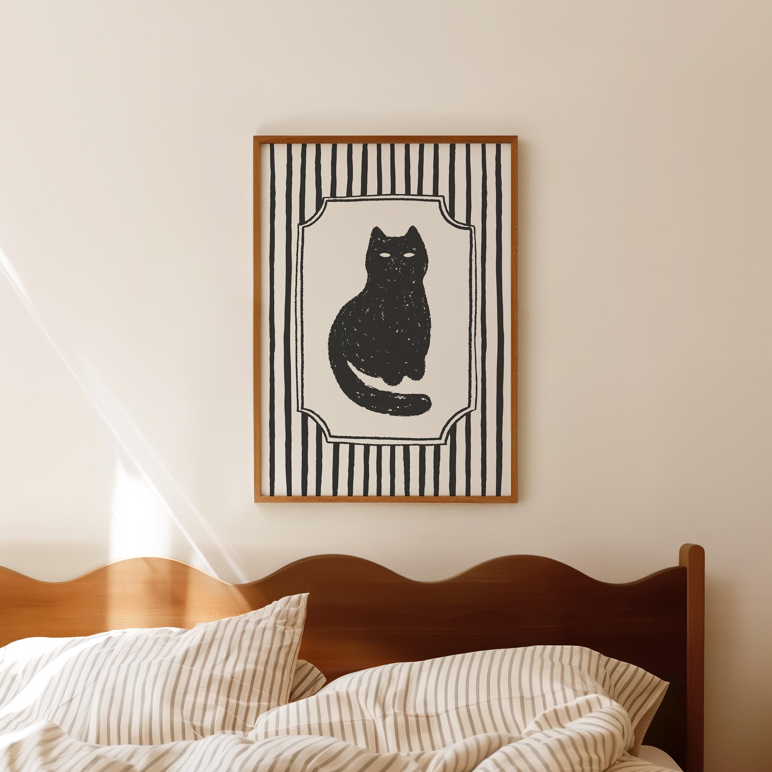 Striped Black Cat Print - Image 3
