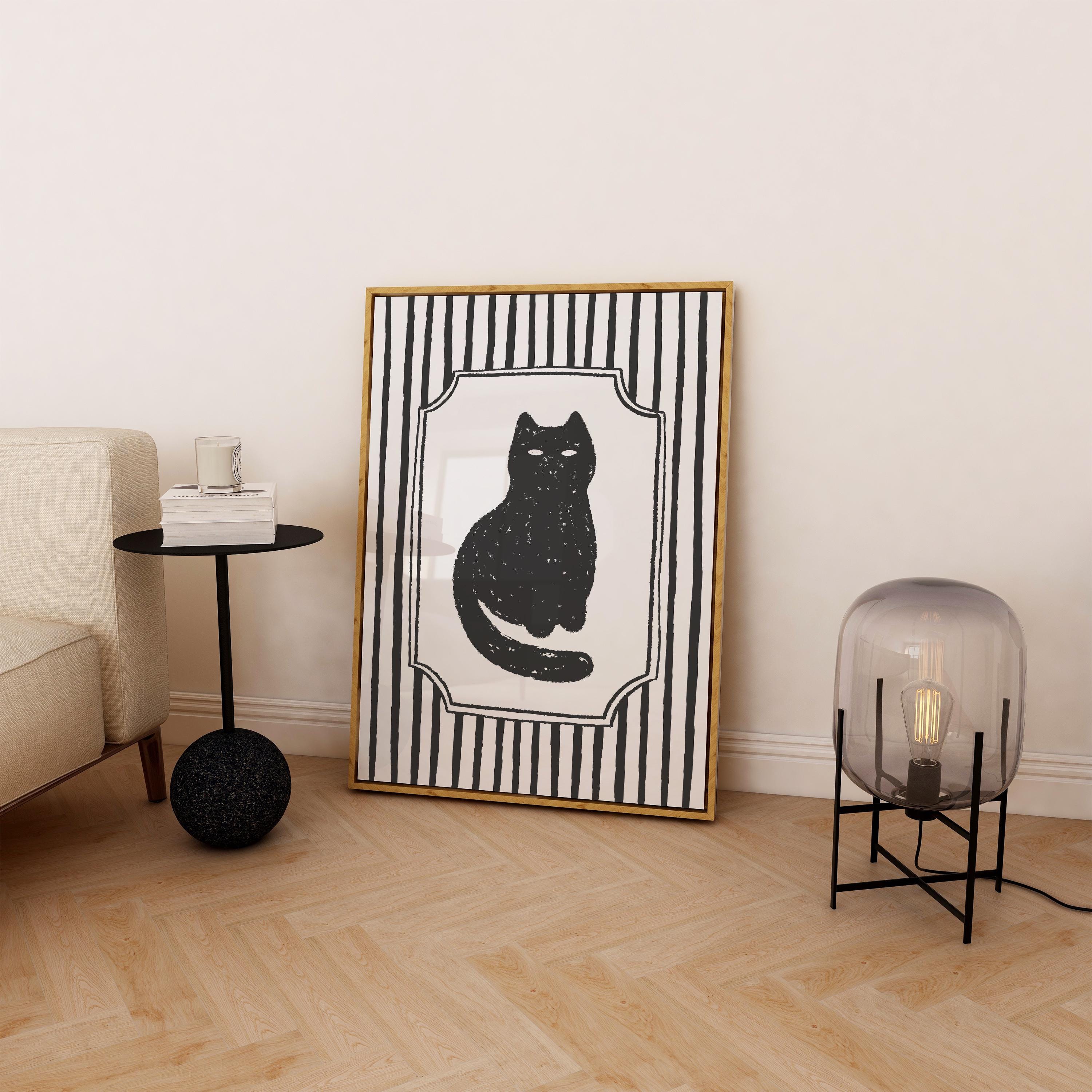 Striped Black Cat Print - Image 5