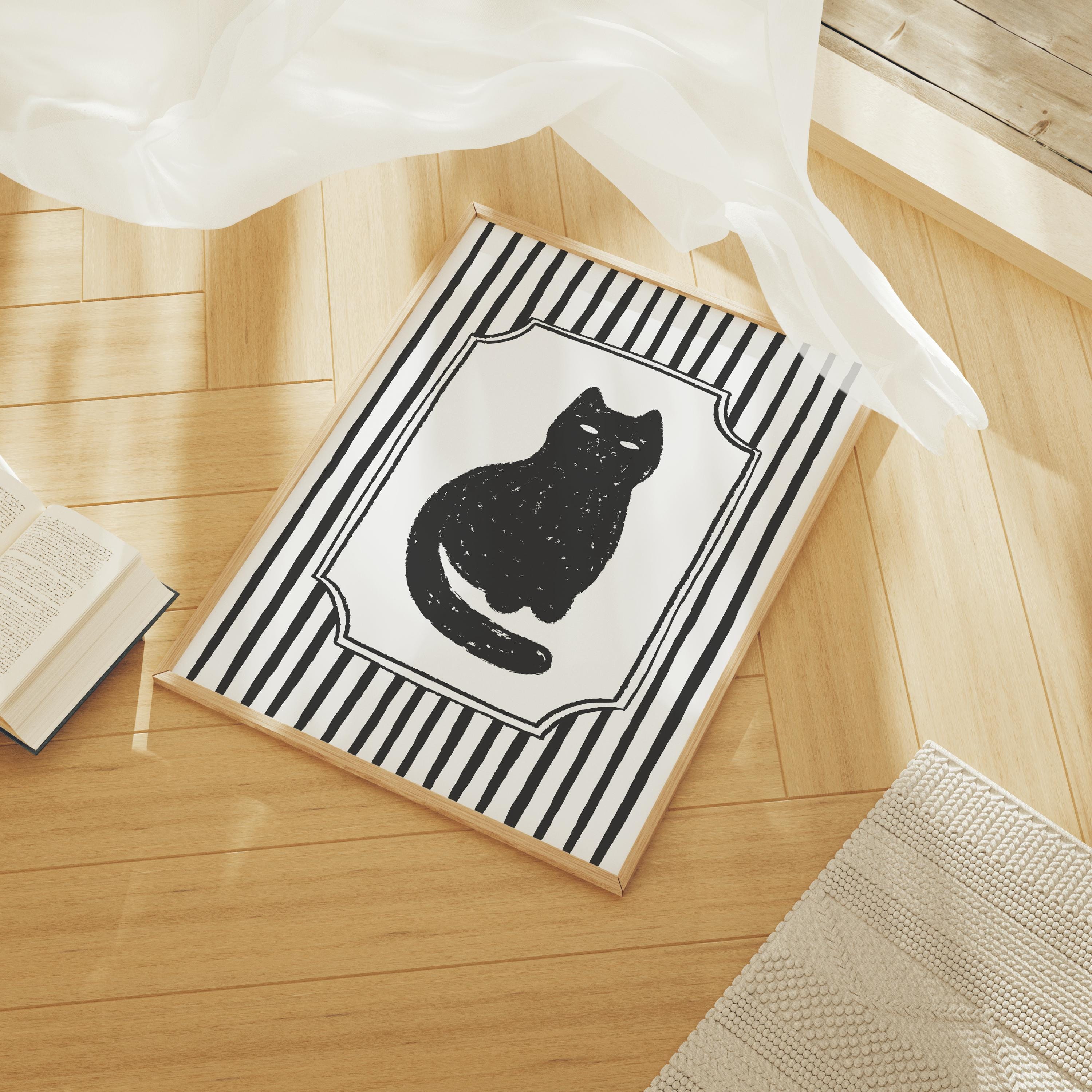 Striped Black Cat Print - Image 6