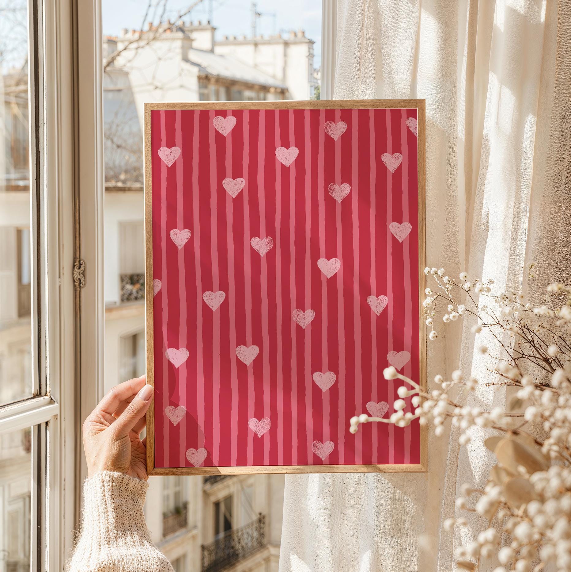Striped Hearts Print - Image 2