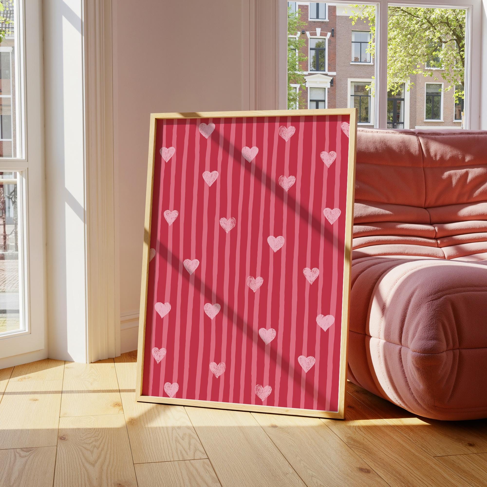 Striped Hearts Print - Image 5