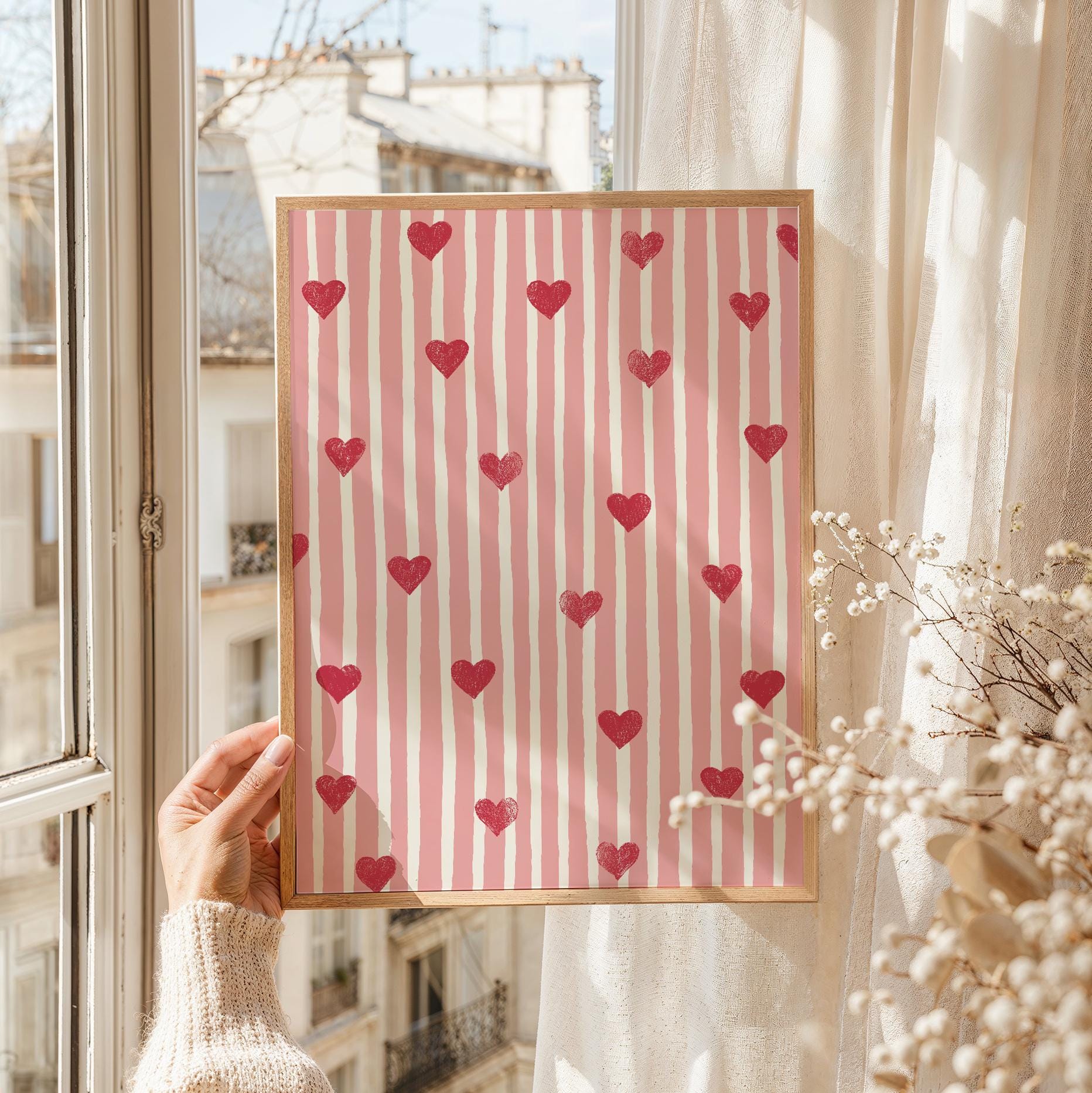 Striped Hearts Print - Image 3