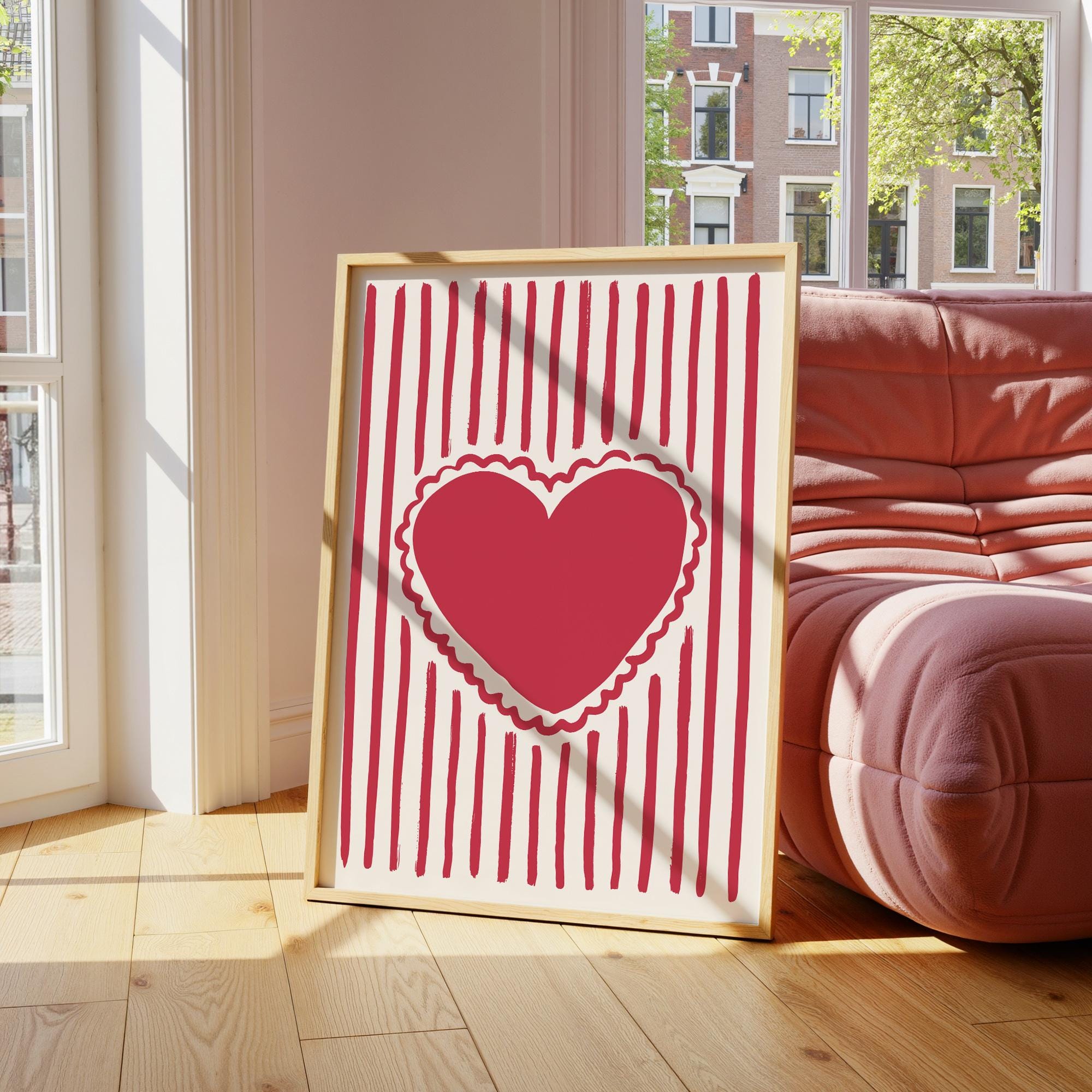 Striped Hearts Print - Image 4