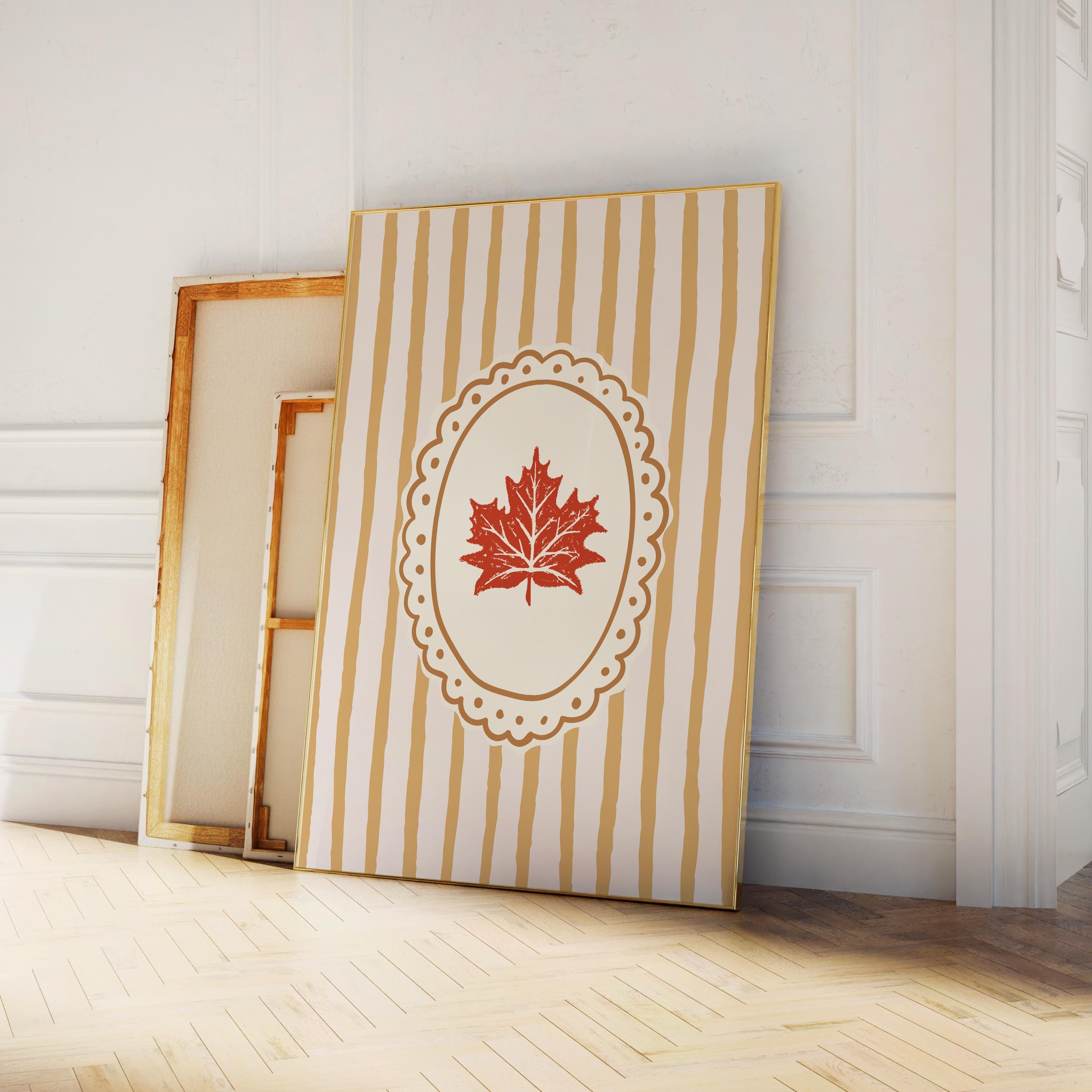 Striped Leaf Fall Print - Image 2