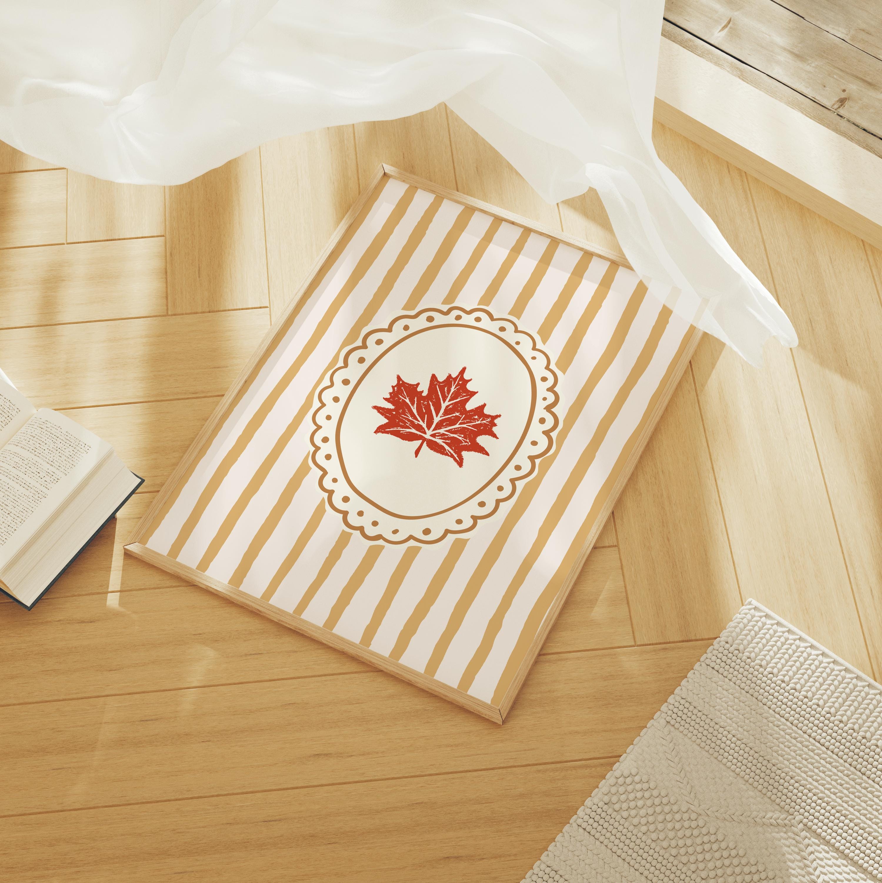 Striped Leaf Fall Print - Image 3