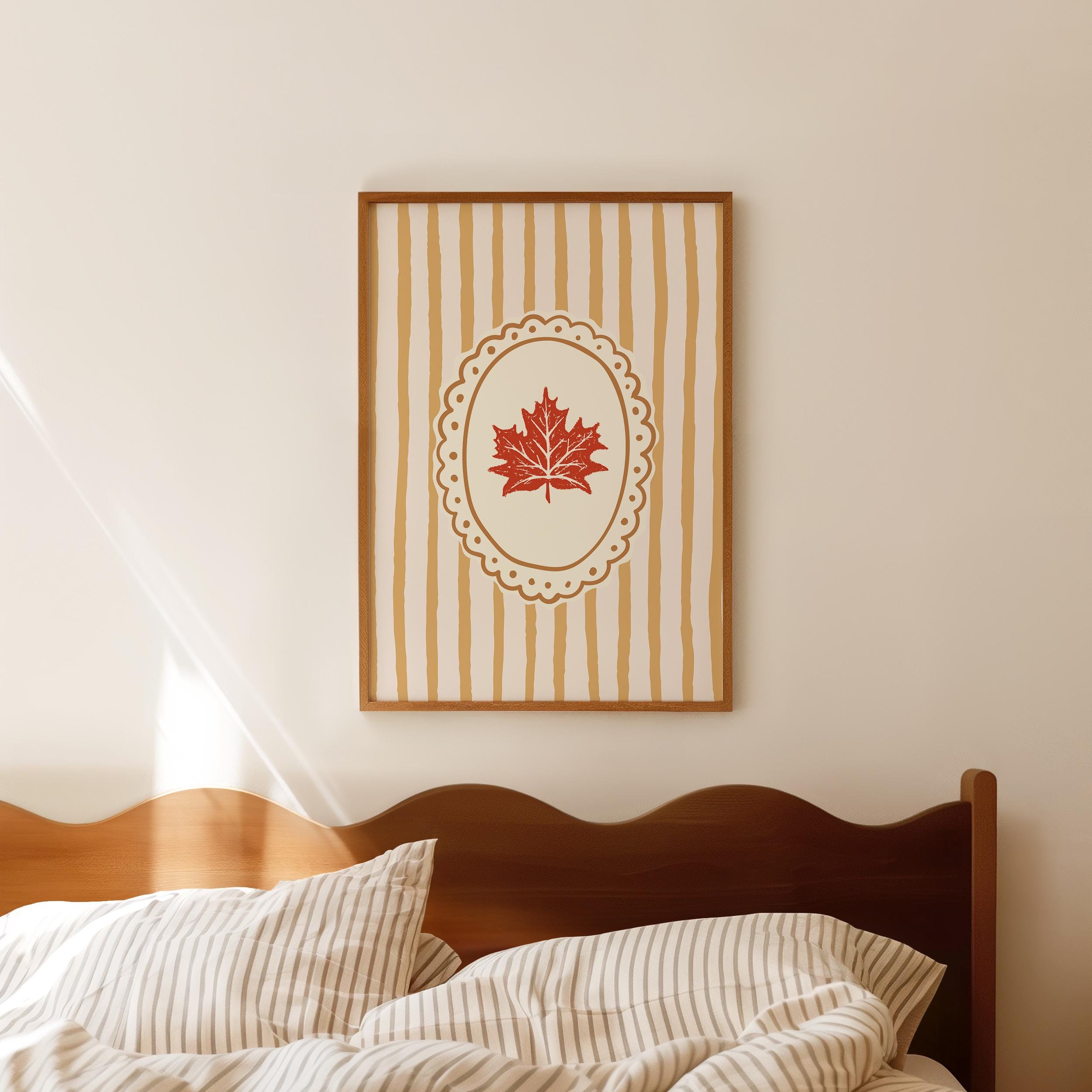 Striped Leaf Fall Print - Image 4