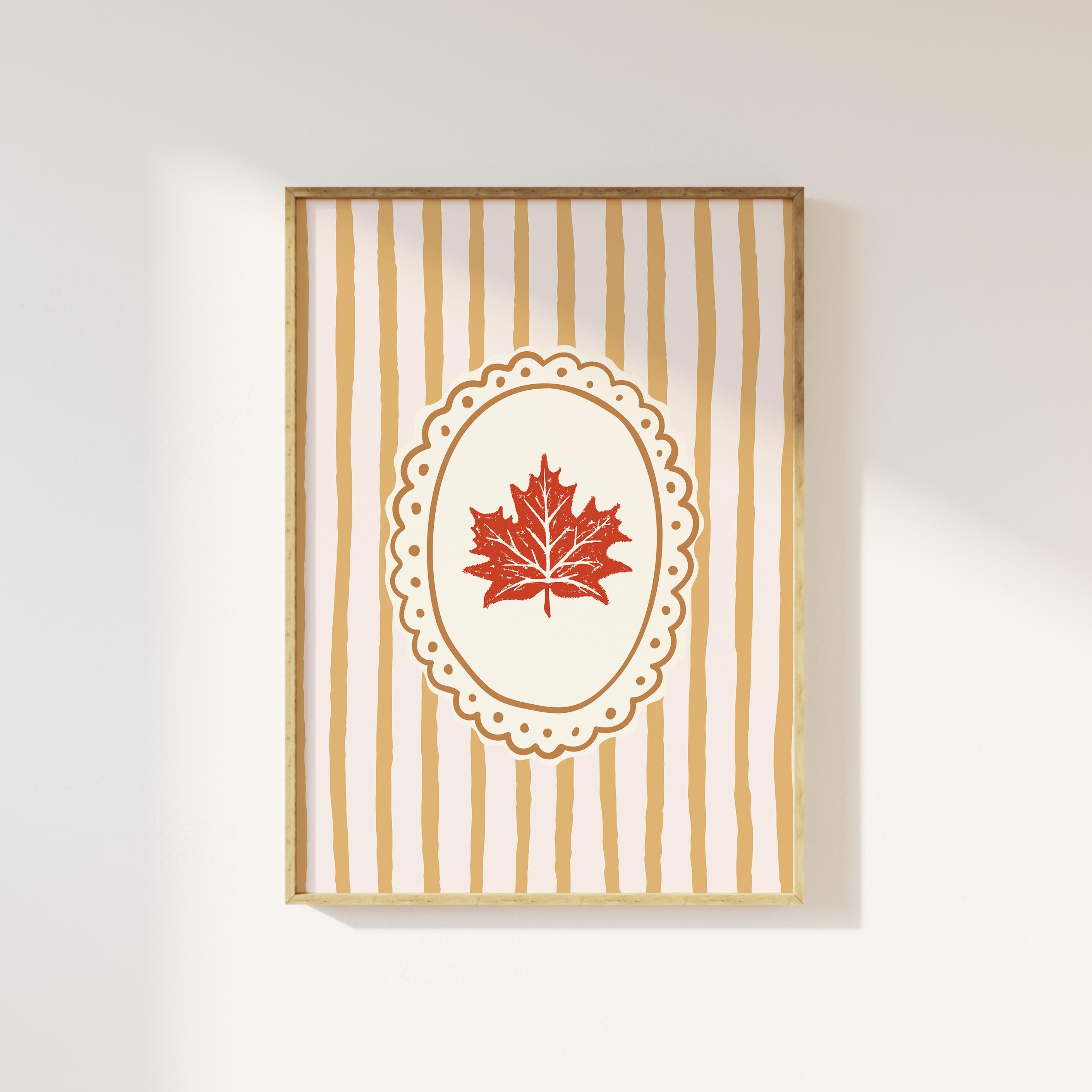 Striped Leaf Fall Print - Image 5