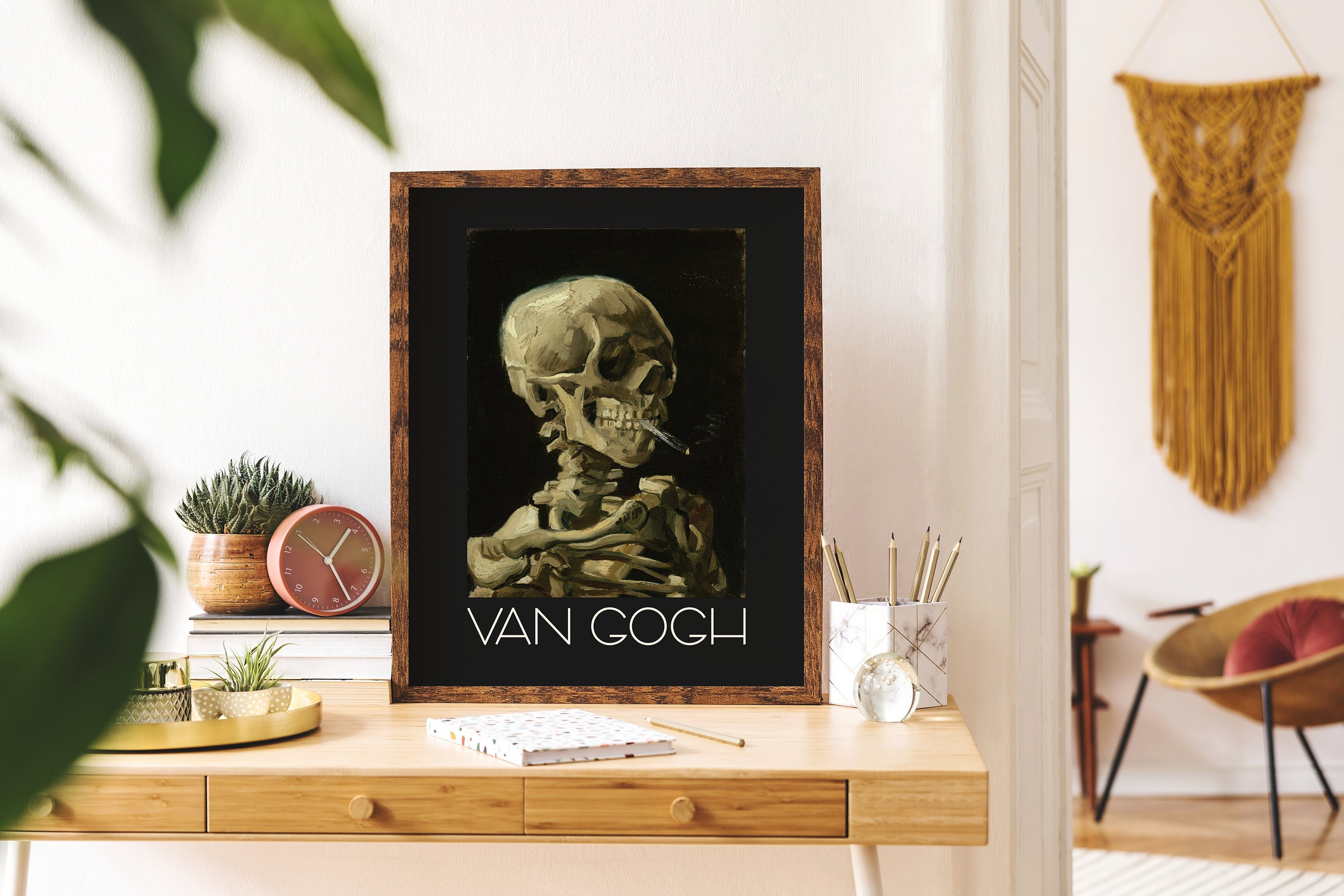 Van Gogh Skeleton Print