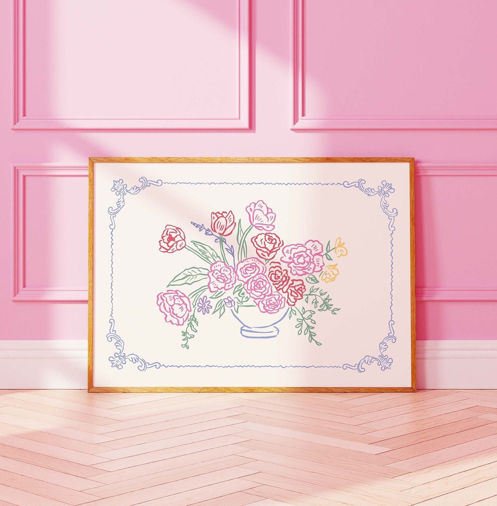 Vintage Floral Sketch Print
