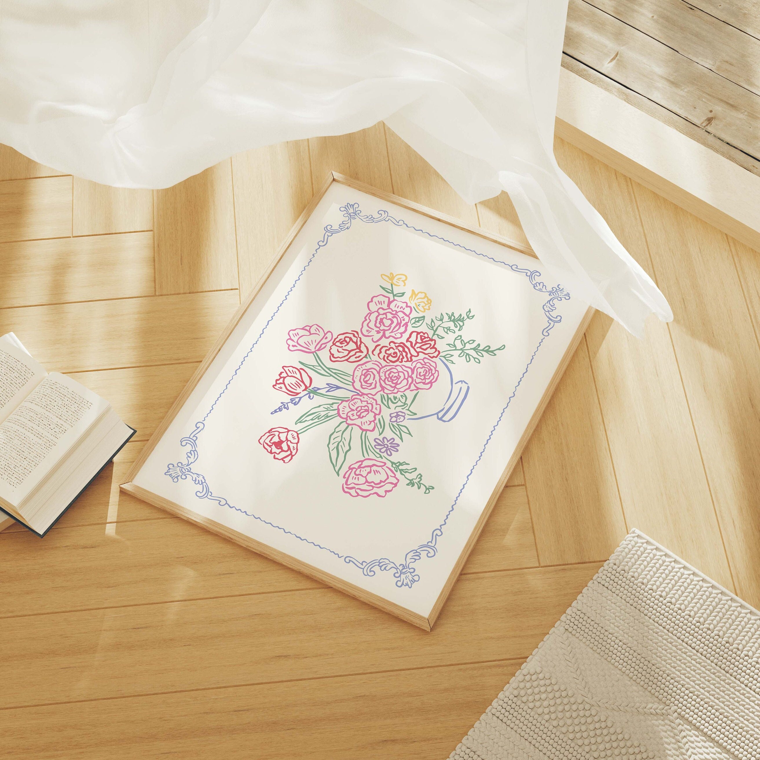 Vintage Floral Sketch Print - Image 2