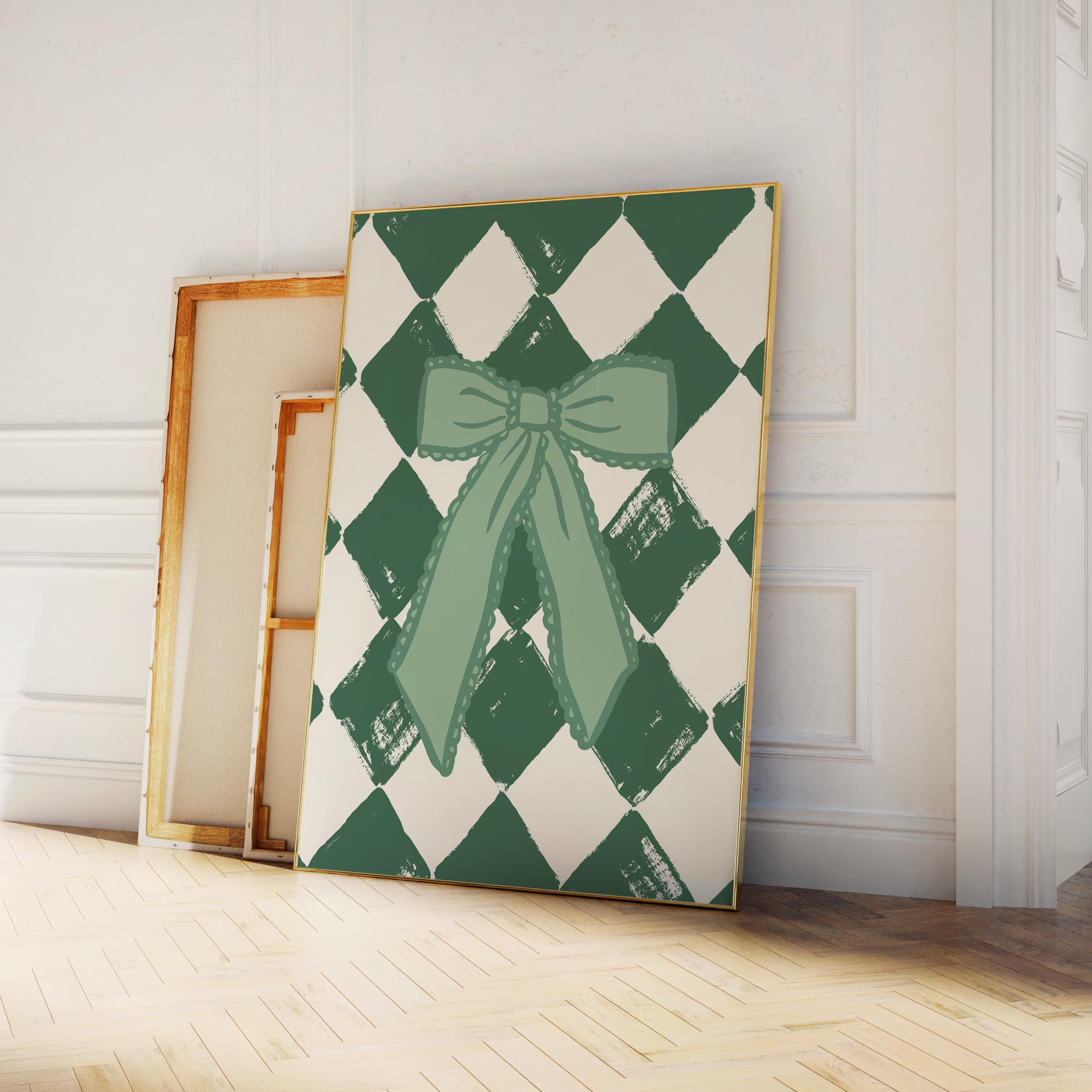 Vintage Green Bow Print - Image 2