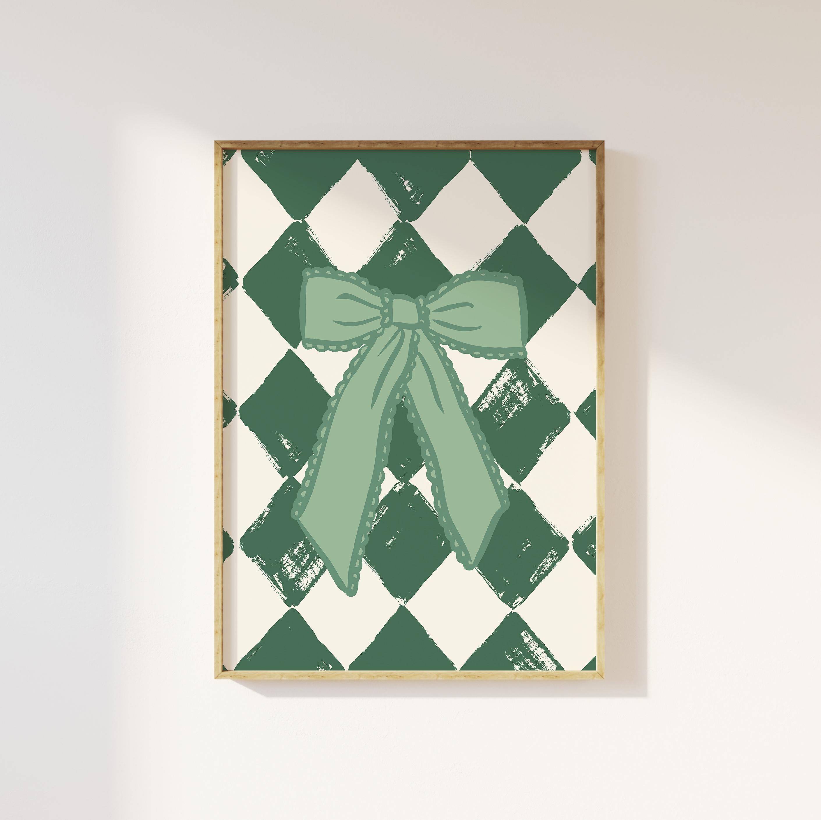Vintage Green Bow Print - Image 3