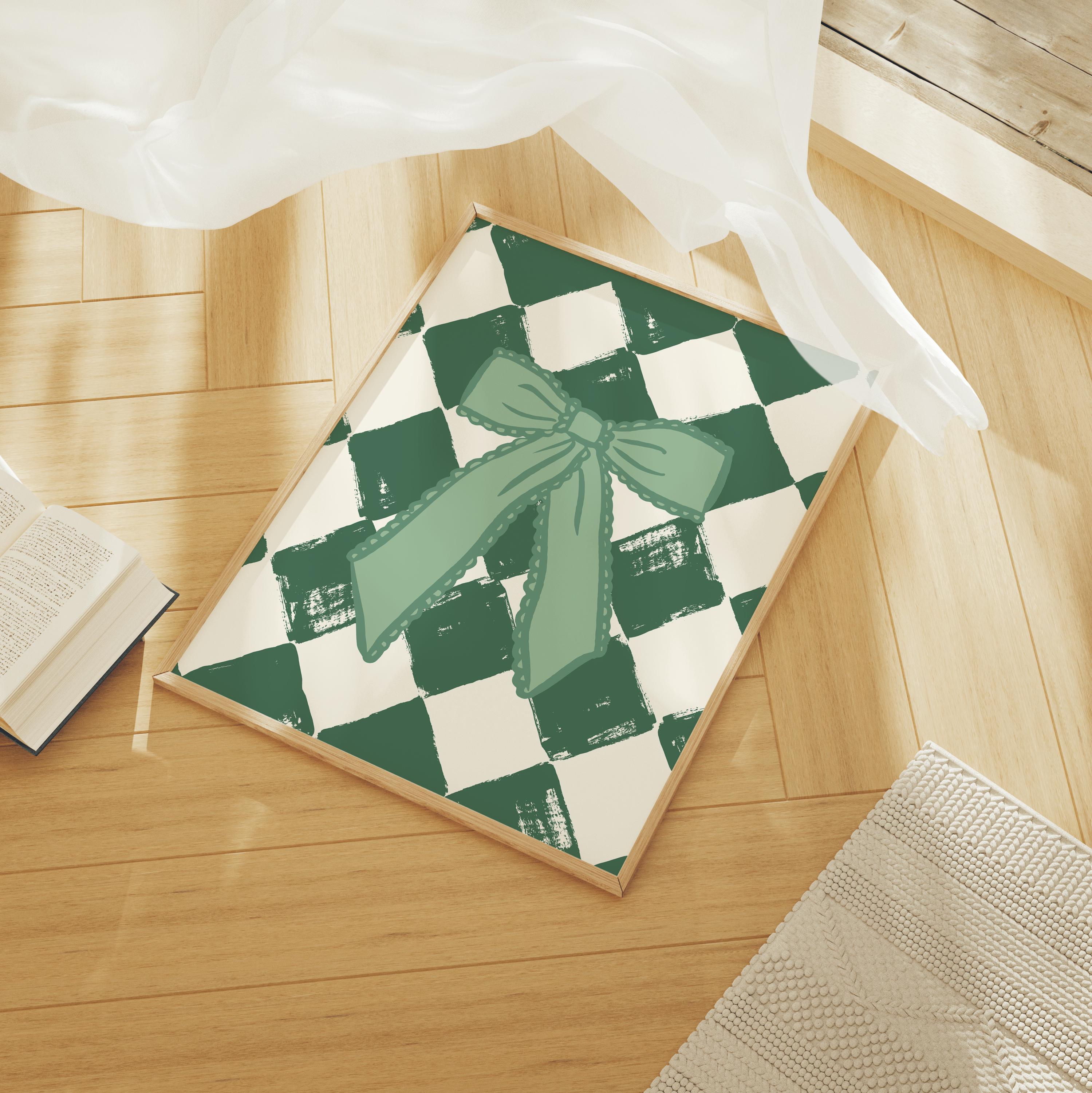 Vintage Green Bow Print - Image 5