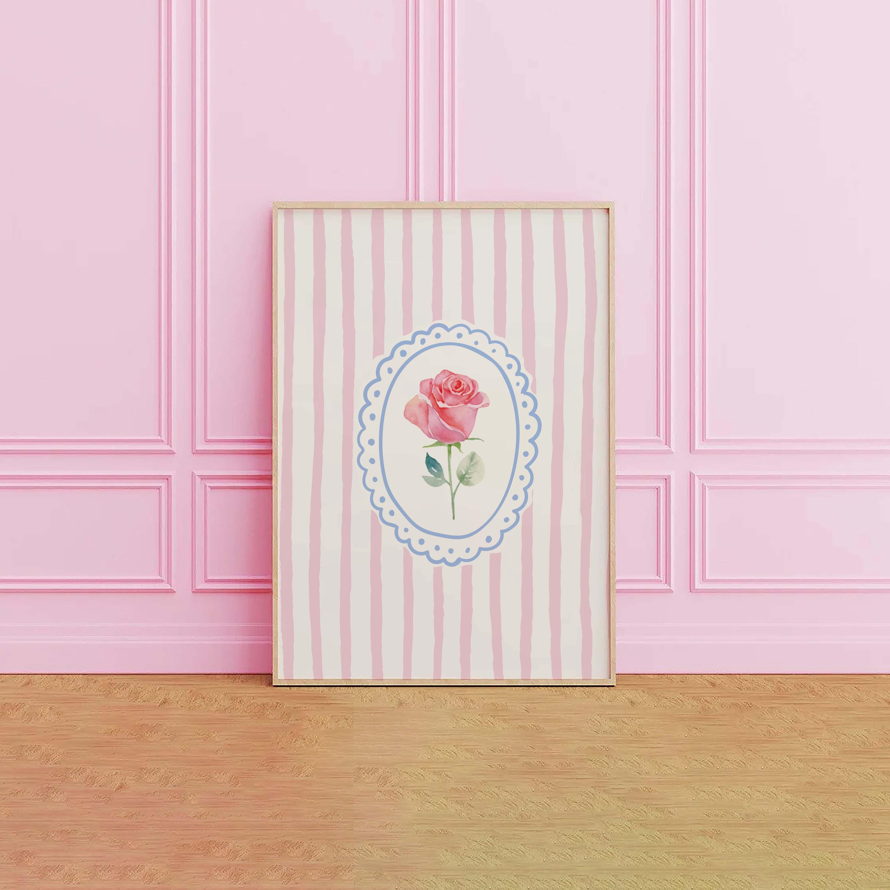 Vintage Striped Floral Frame Print - Image 2