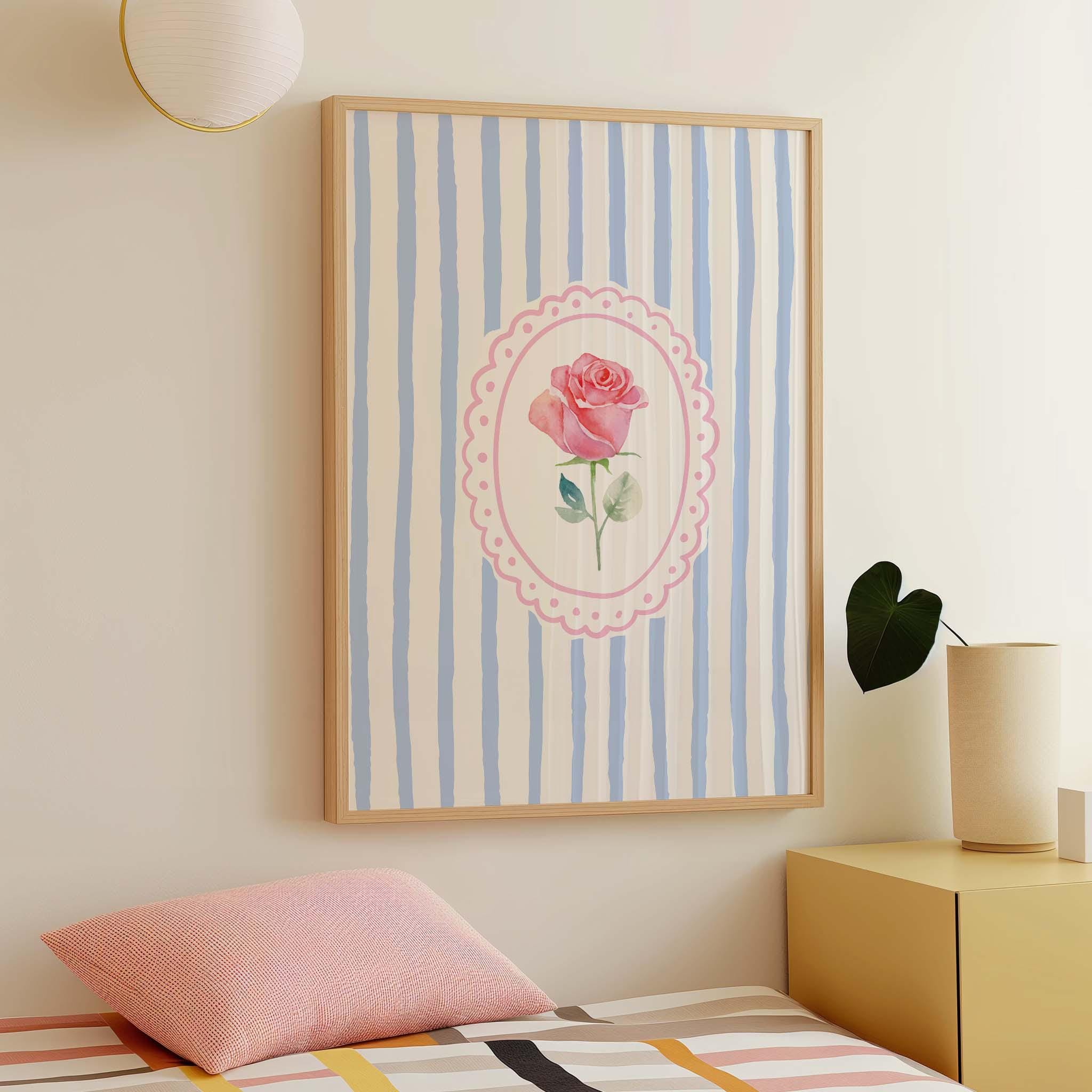 Vintage Striped Floral Frame Print - Image 5