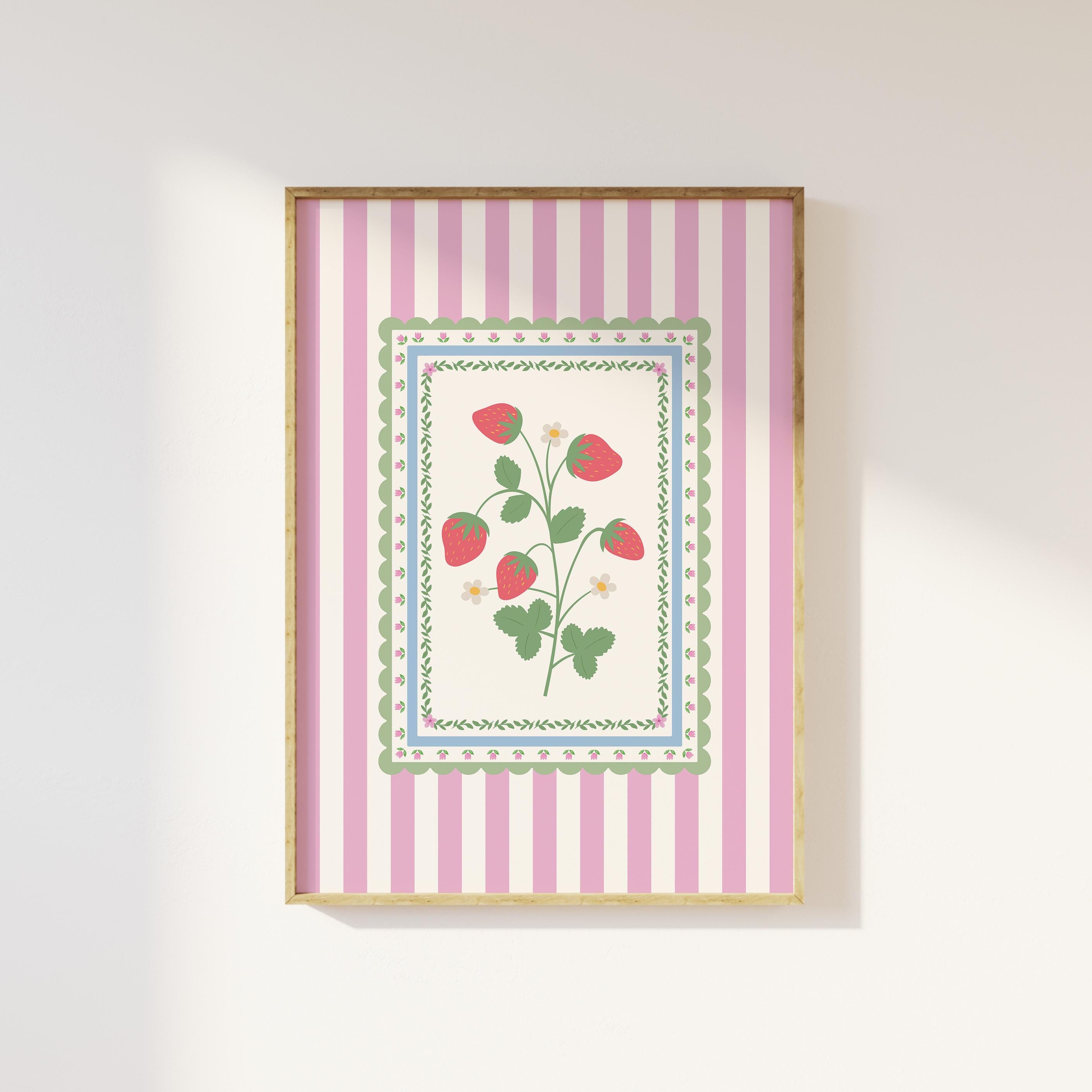 Vintage Striped Strawberry Print - Image 3