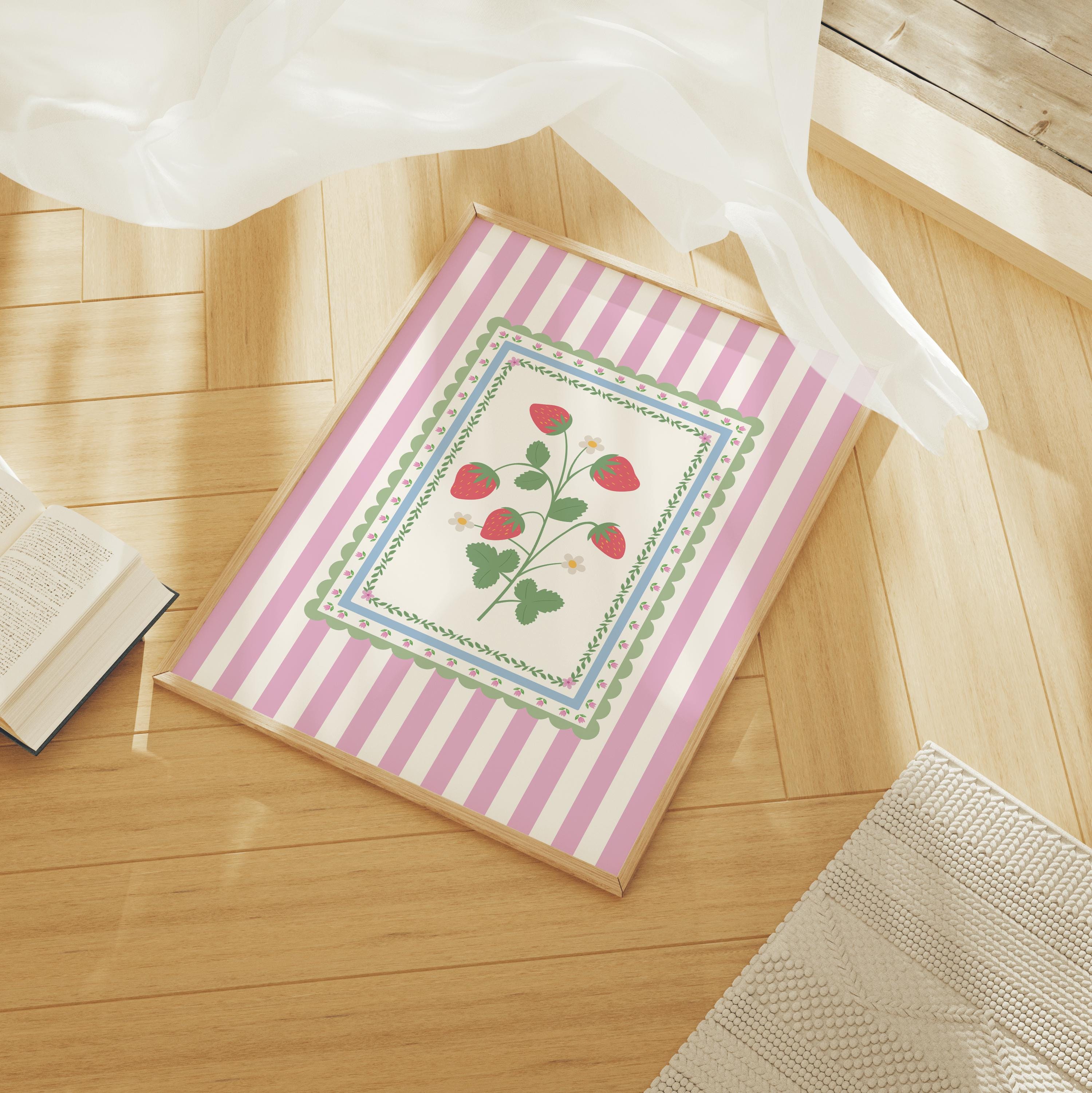Vintage Striped Strawberry Print - Image 4