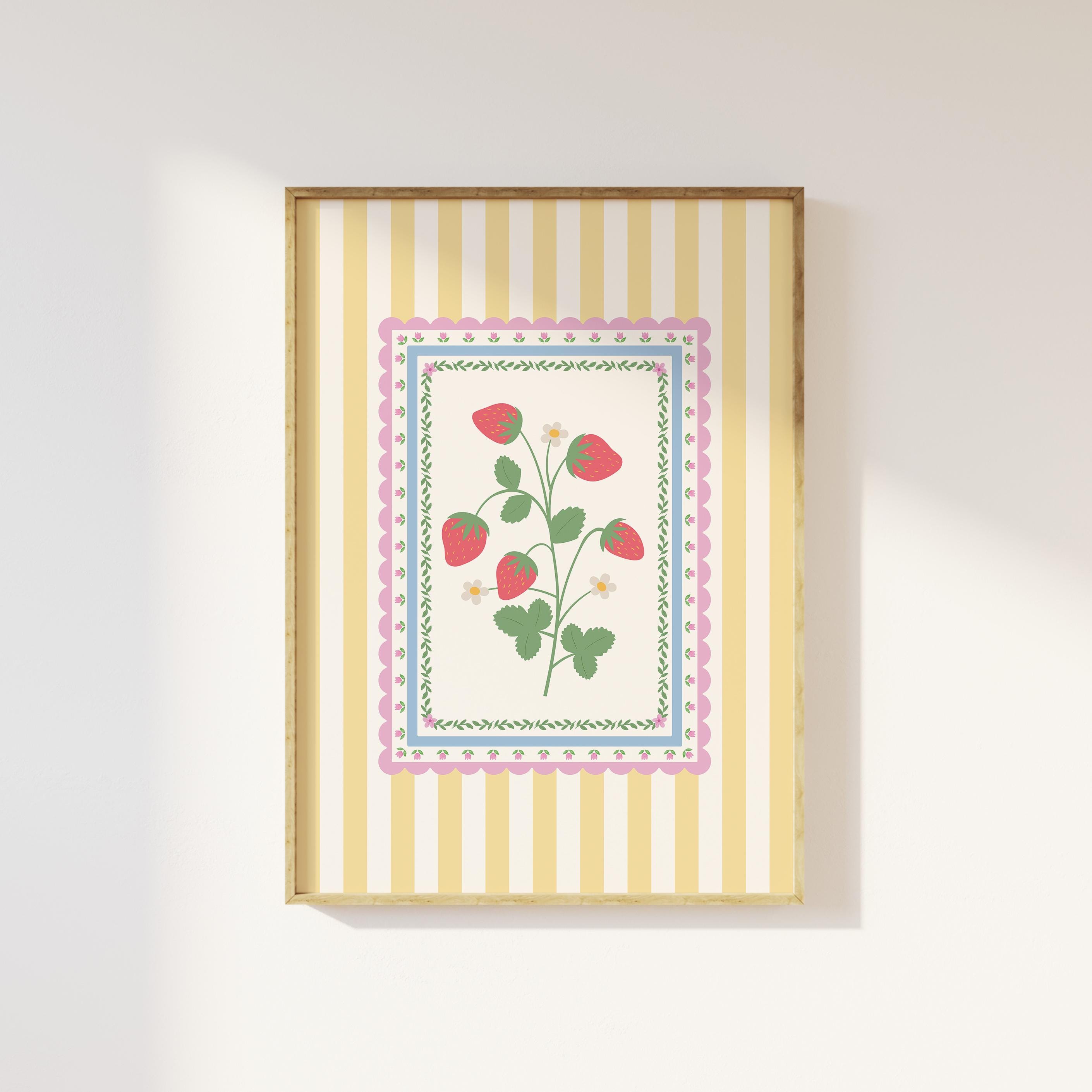 Vintage Striped Strawberry Print - Image 3