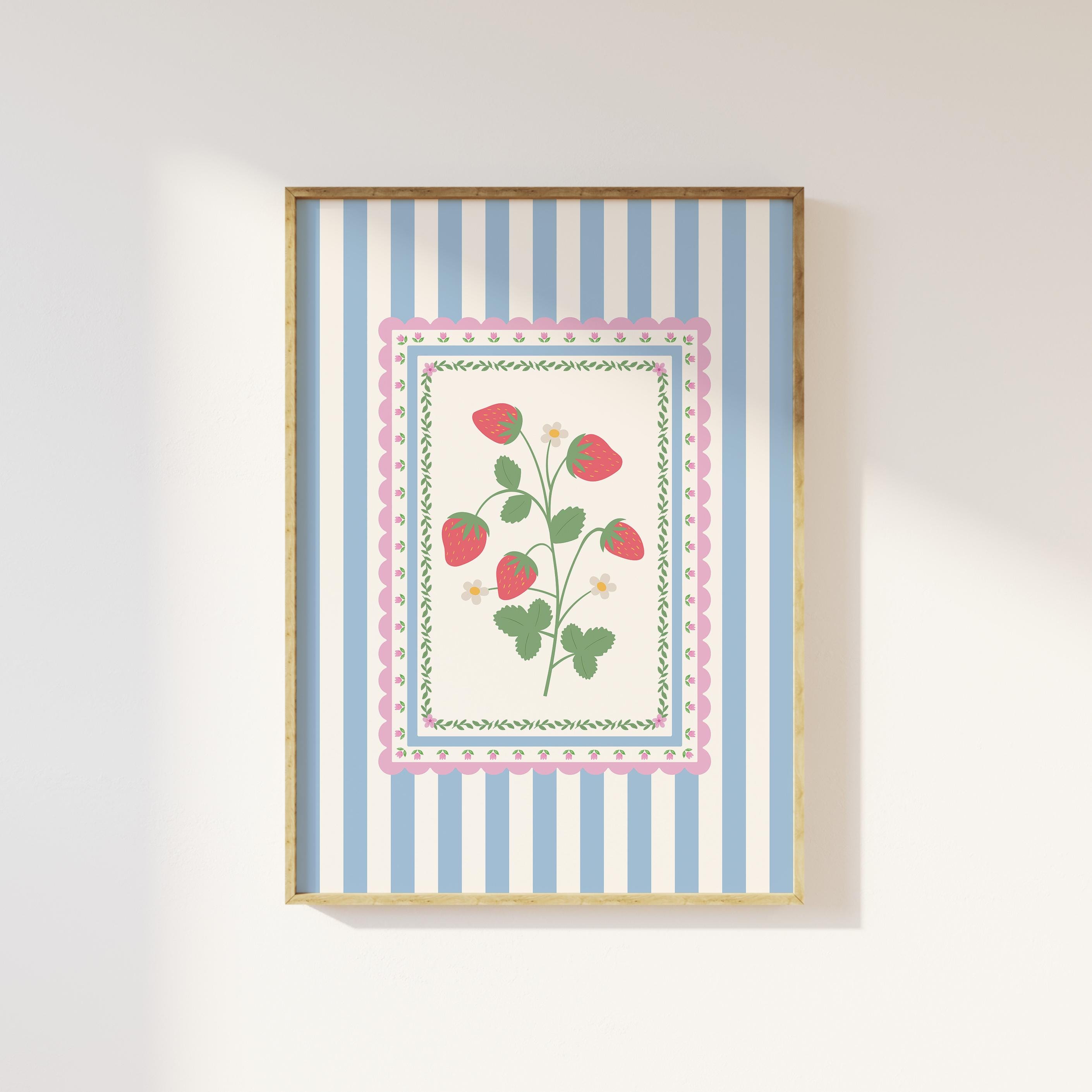 Vintage Striped Strawberry Print - Image 2