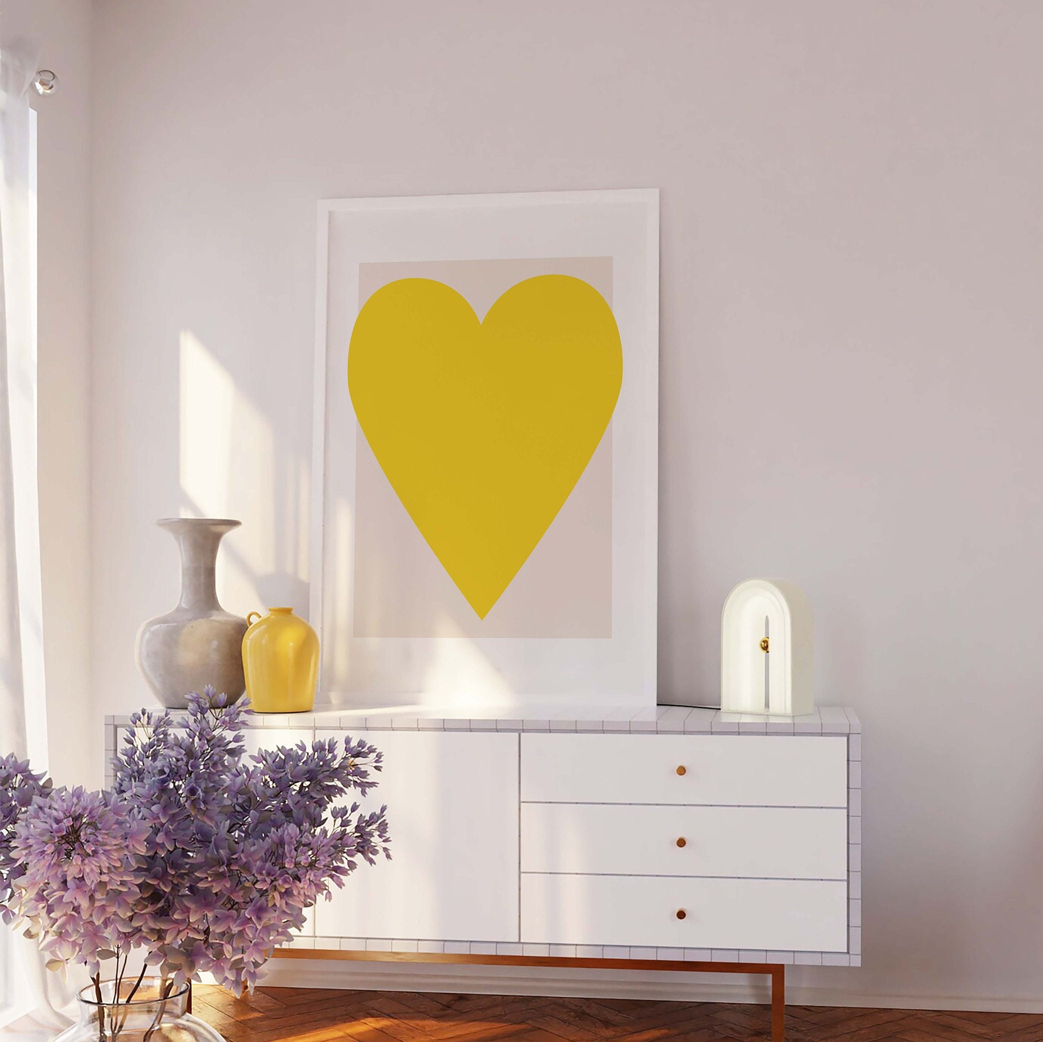 Yellow Heart Print - Image 5